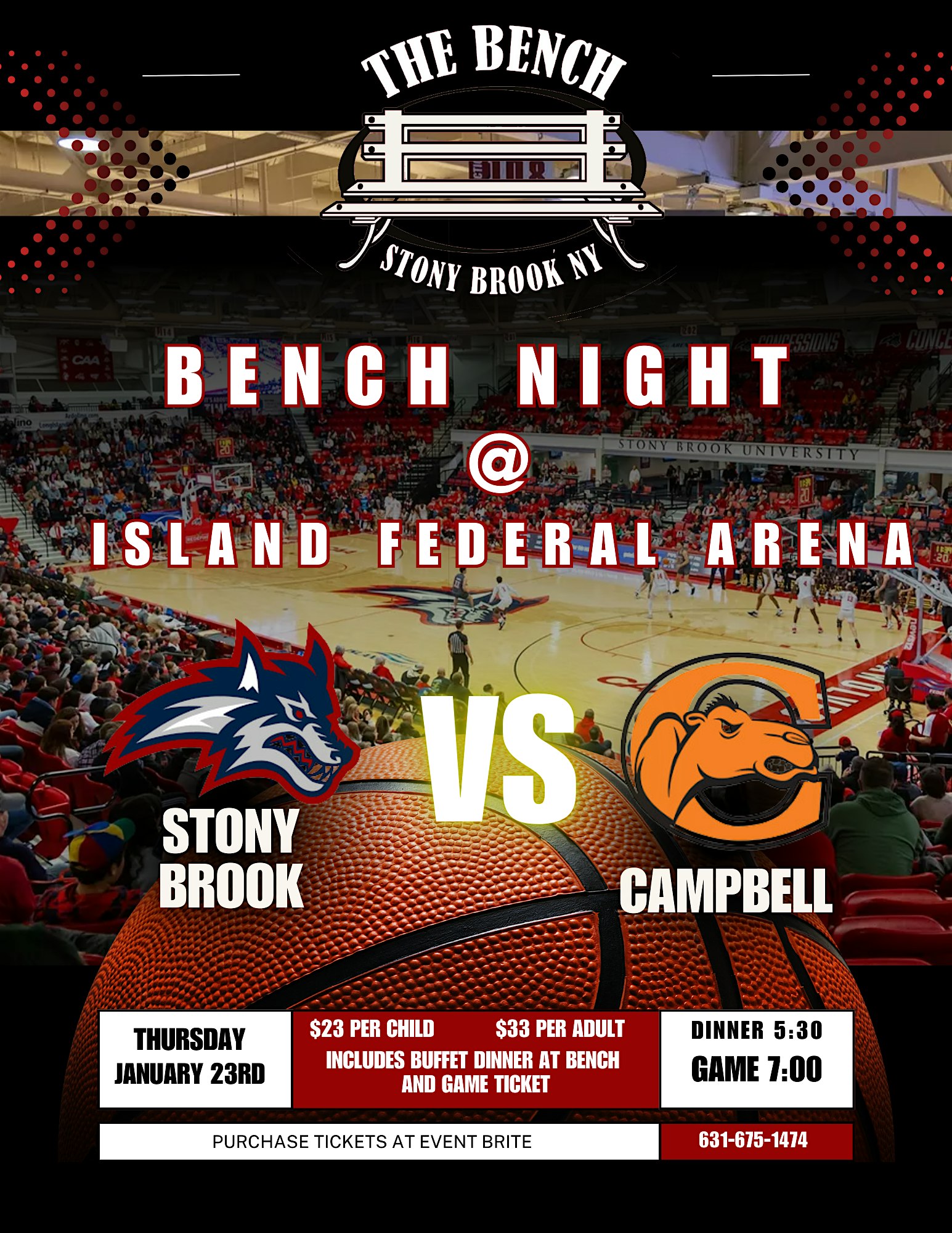 Bench Night At Island Federal Arena – Stony Brook, NY