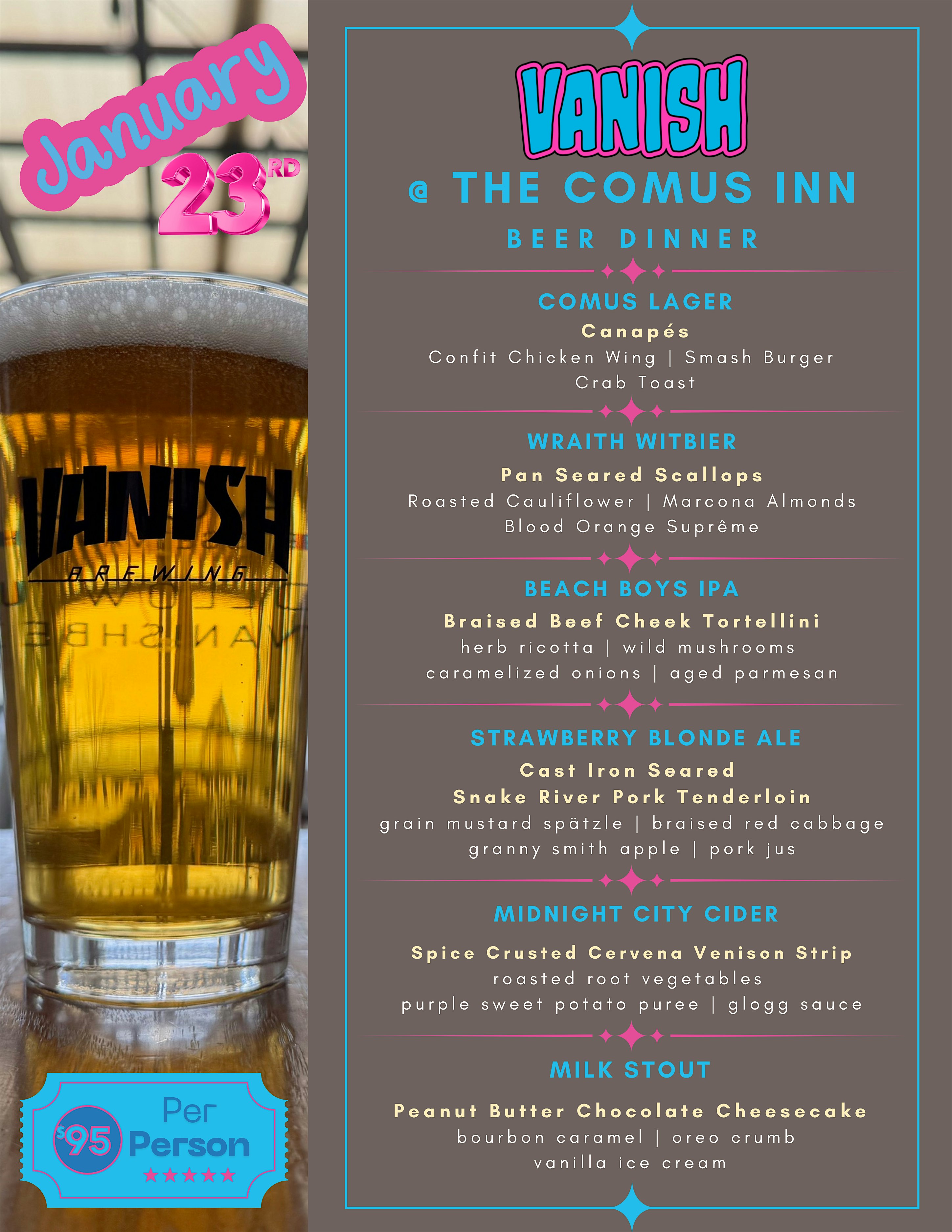 Vanish @ The Comus Inn Beer Dinner – Dickerson, MD