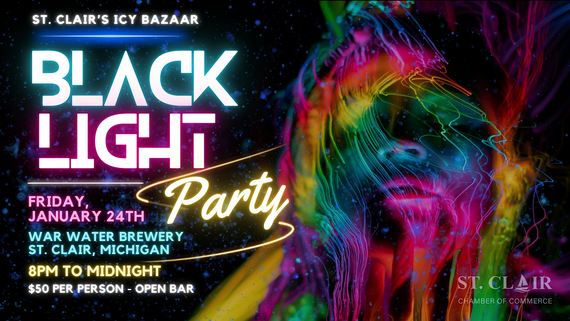 St. Clair’s Icy Bazaar: Black Light Party – Saint Clair, MI