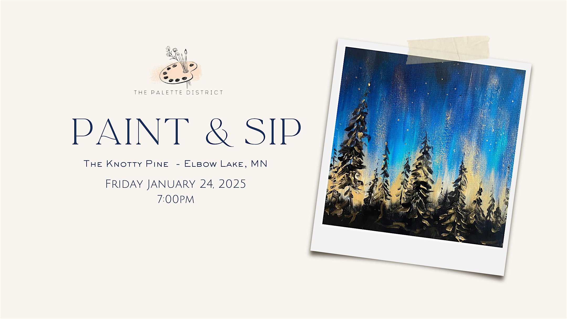 Paint & Sip – Winter Nights painting party at The Knotty Pine – Elbow Lake, MN