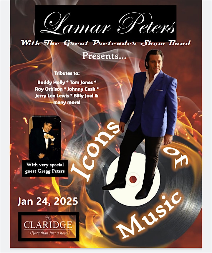 Lamar Peters- Atlantic City- Fri 1/24-Icons Of Music-8pm- Claridge – Atlantic City, NJ