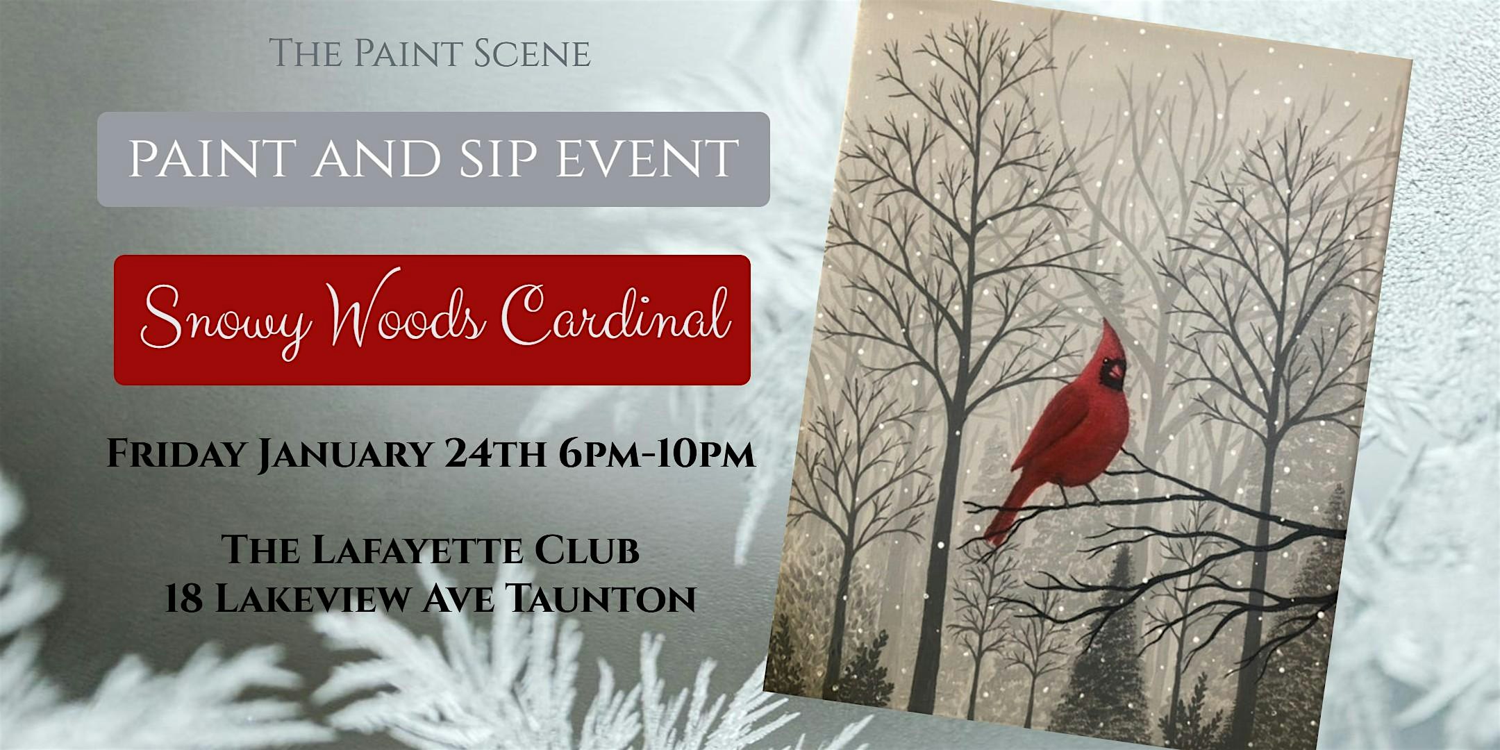 Paint and Sip – Snowy Woods Cardinal – Taunton, MA