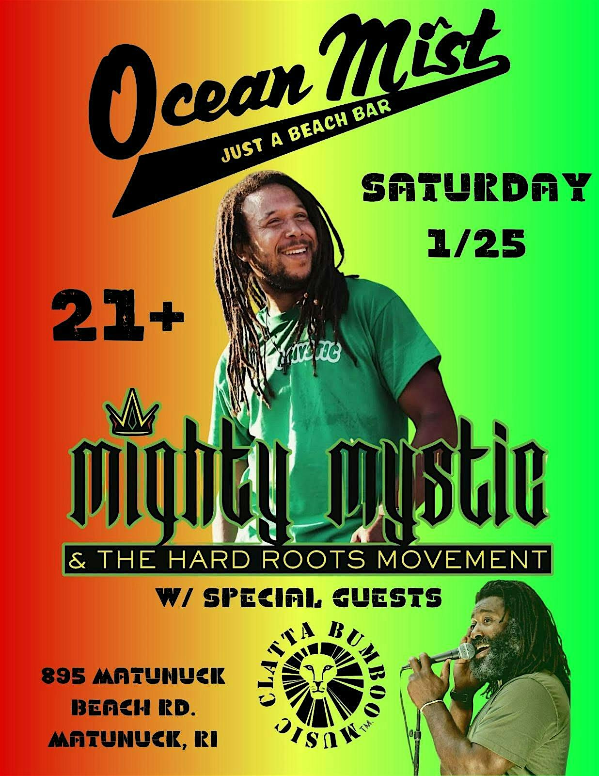 Mighty Mystic on 1.25.24 @ The Ocean Mist | Matunuck, RI – South Kingstown, RI