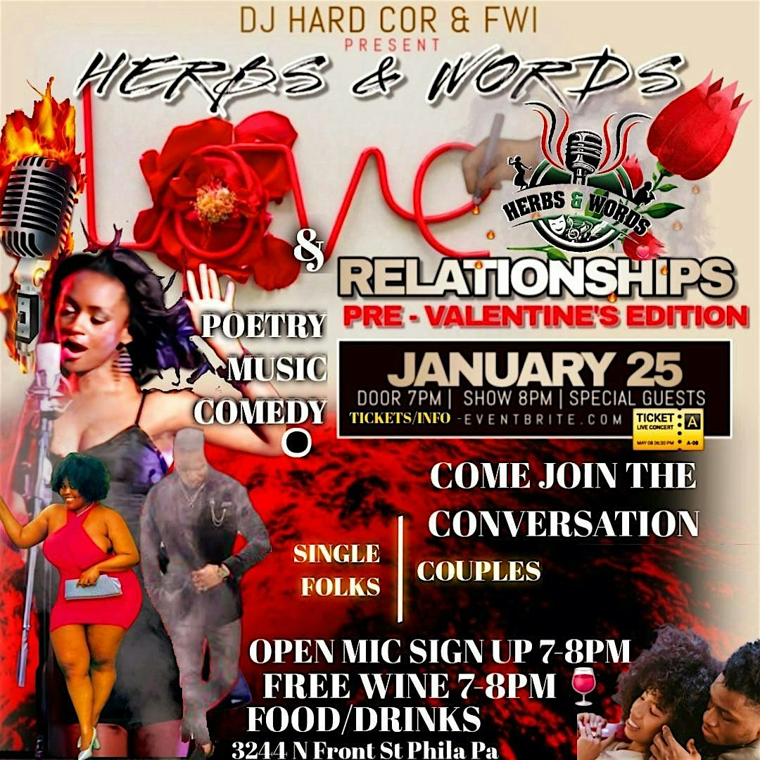 HERBS & WORDS LOVE & RELATIONSHIPS OPEN MIC EVENT – Philadelphia, PA