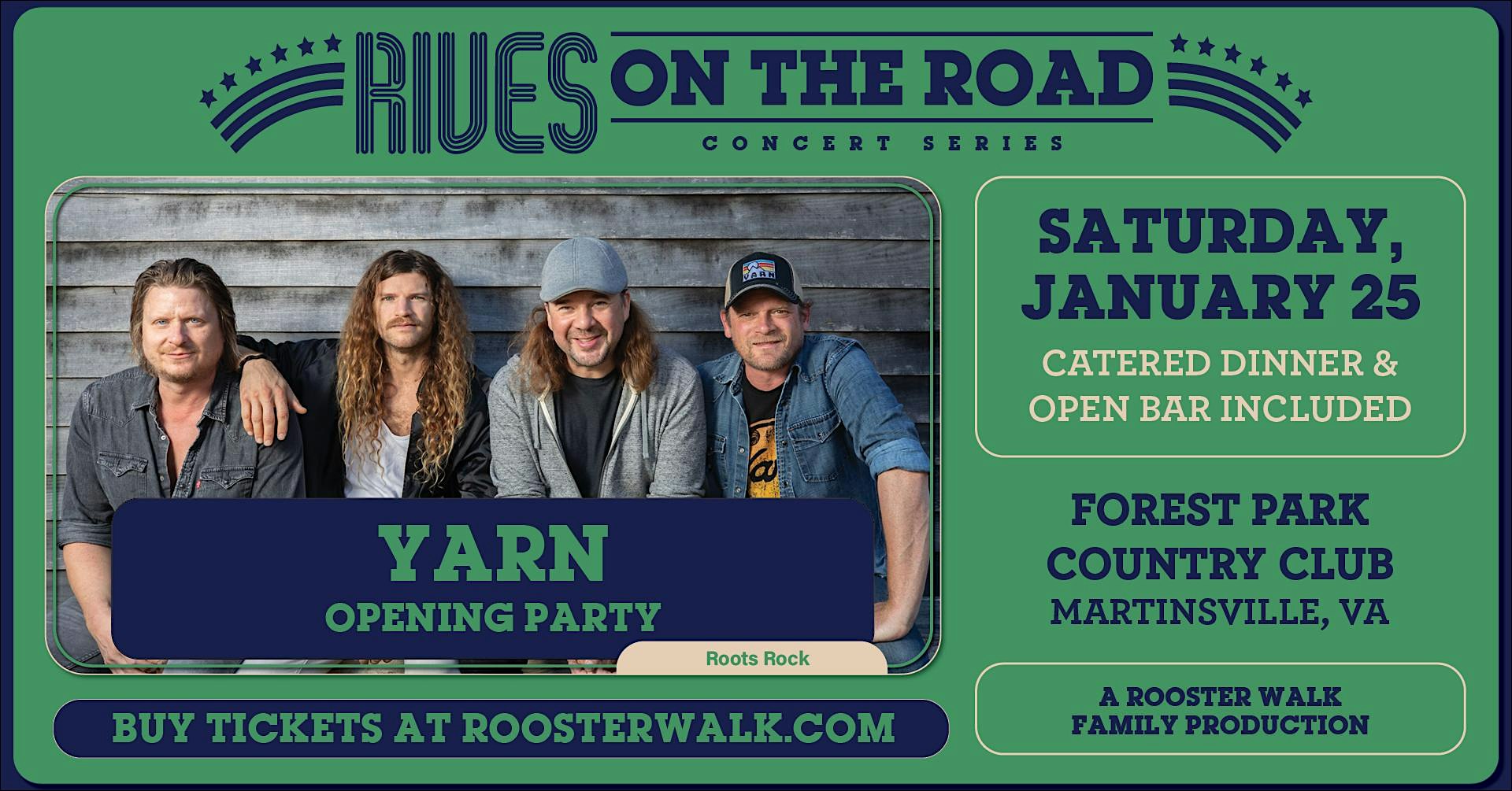 Rives on the Road Opening Party: YARN – Martinsville, VA