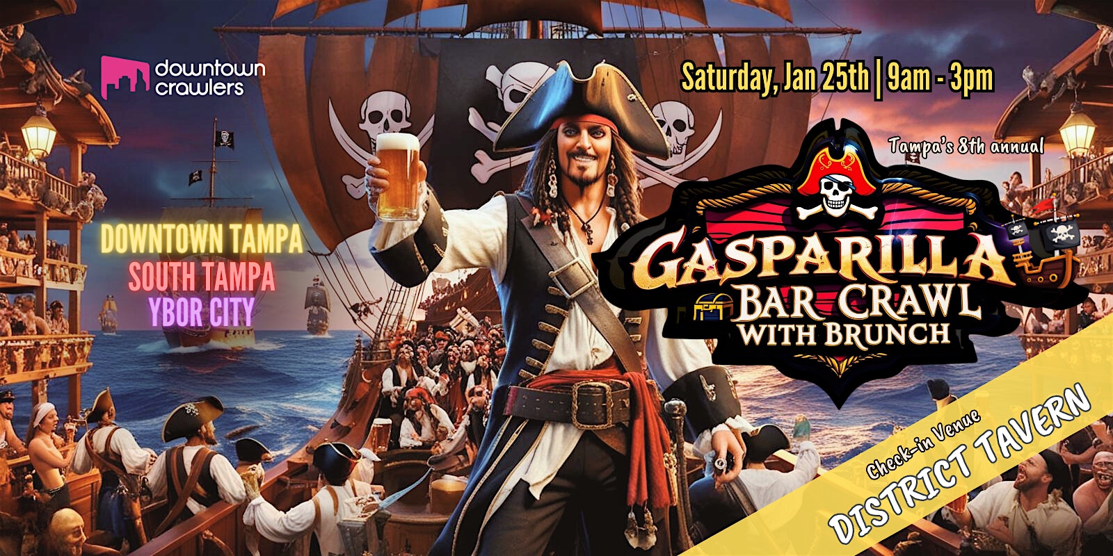 8th Annual Gasparilla Bar Crawl, Brunch & VIP Party-Tampa (District Tavern) – Tampa, FL