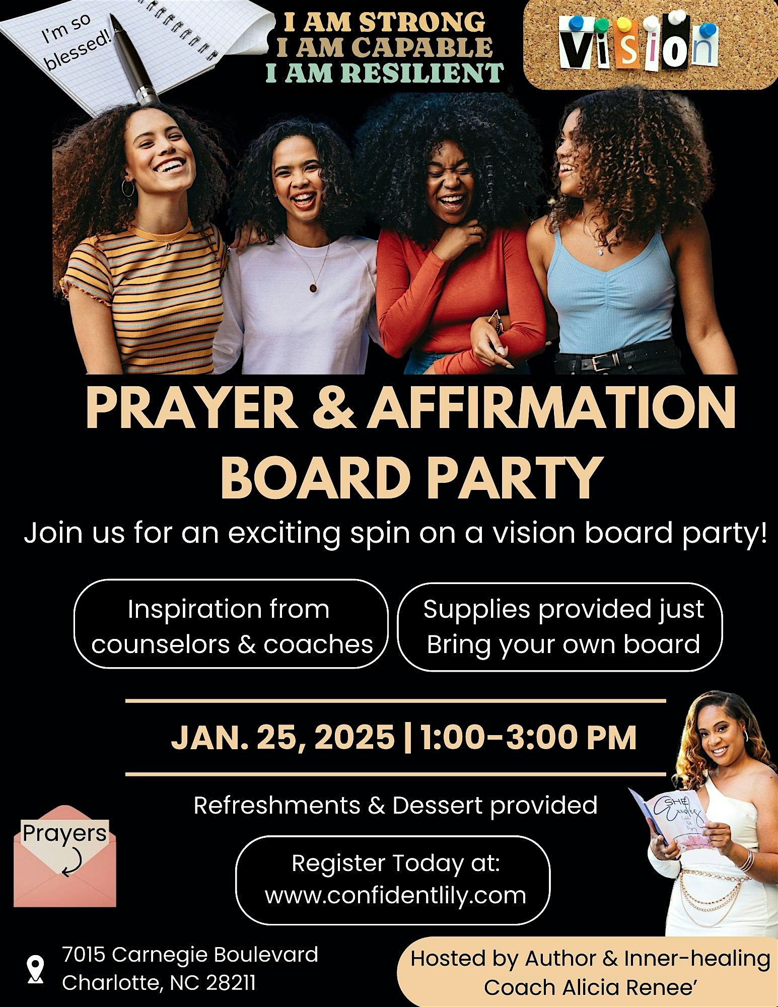 Prayer & Affirmation Board Party – Charlotte, NC