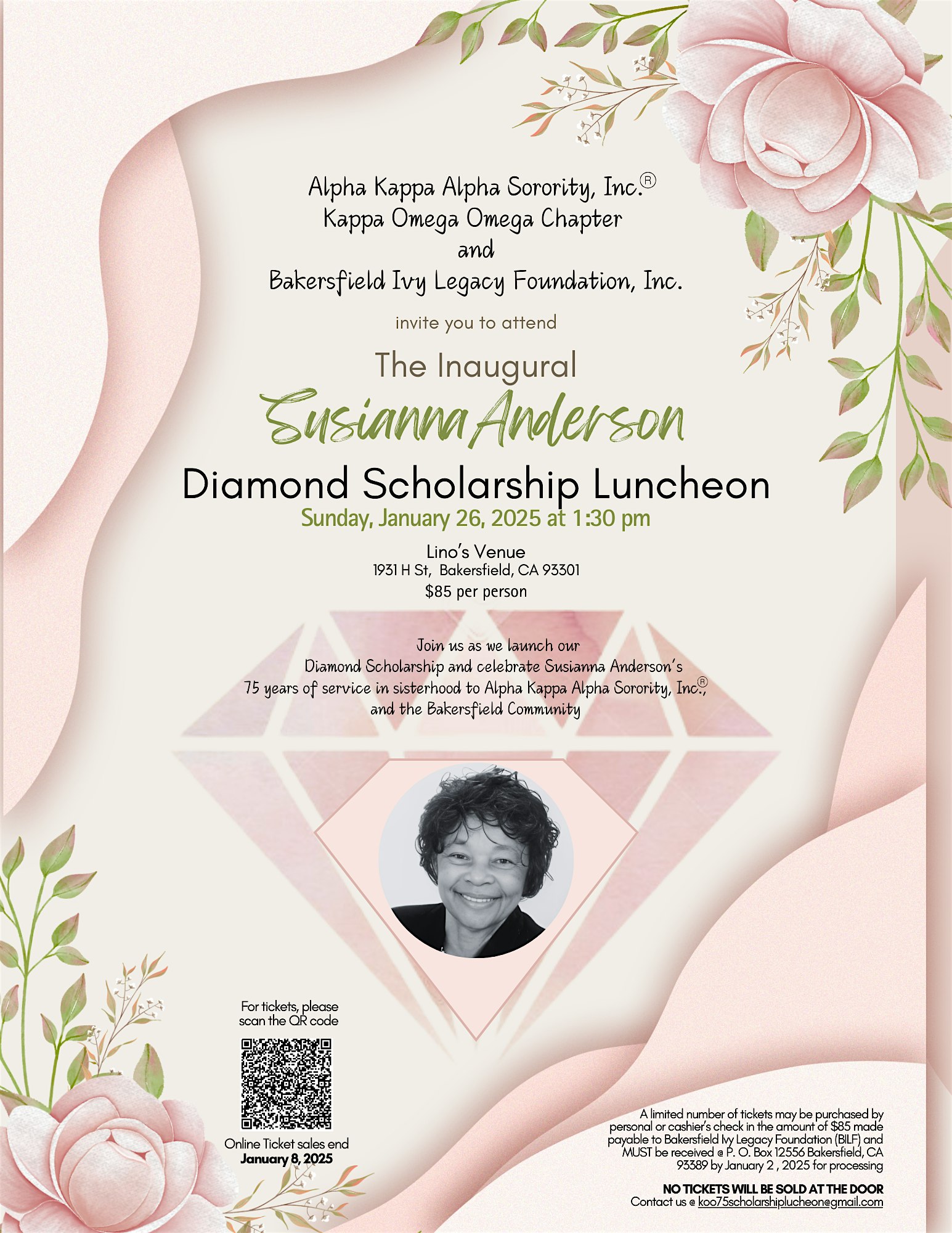 The Inaugural Susianna Anderson Diamond Scholarship Luncheon – Bakersfield, CA