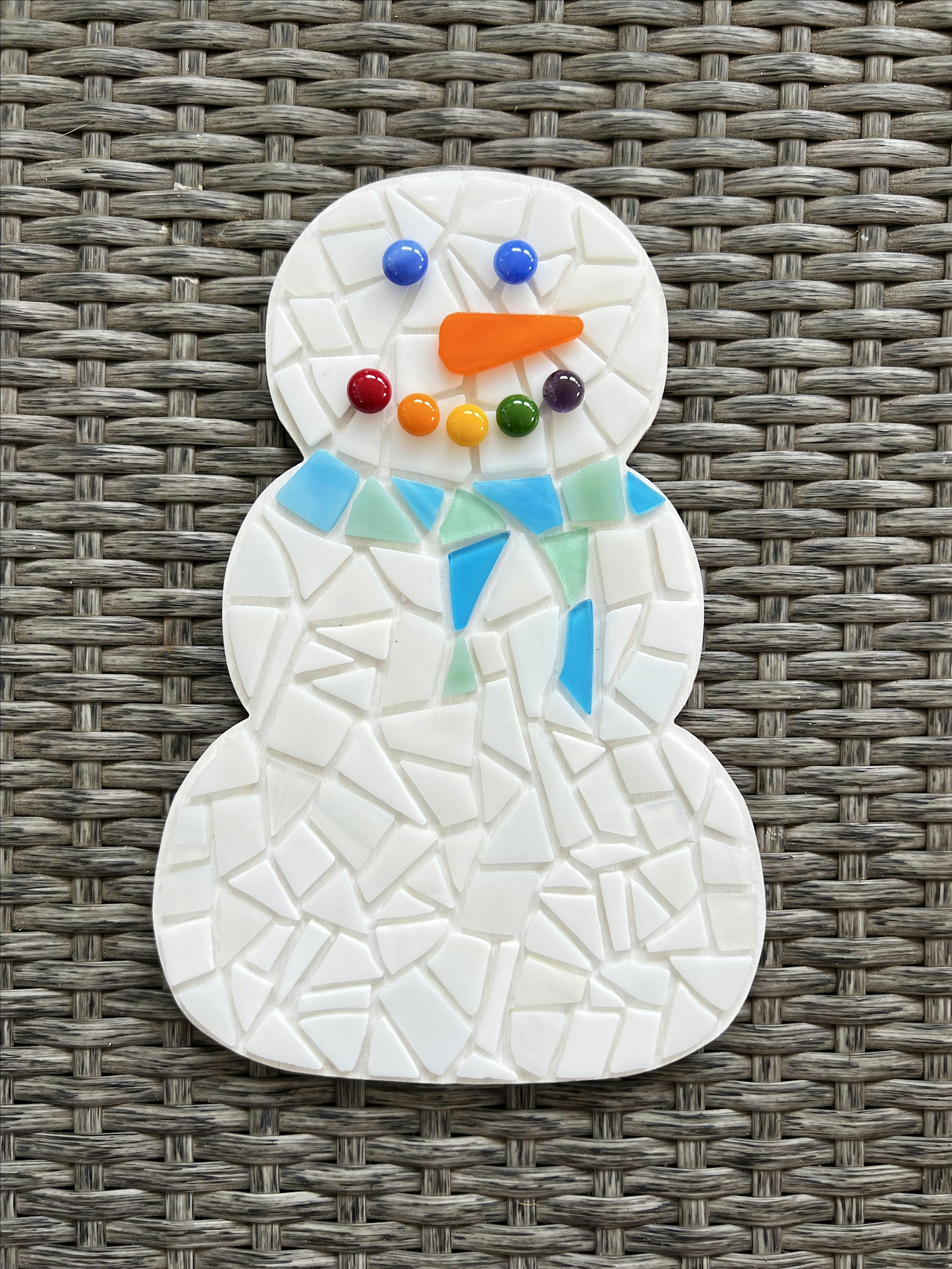 Glass Mosaic class – Snowman at The Vineyard at Hershey – Middletown, PA