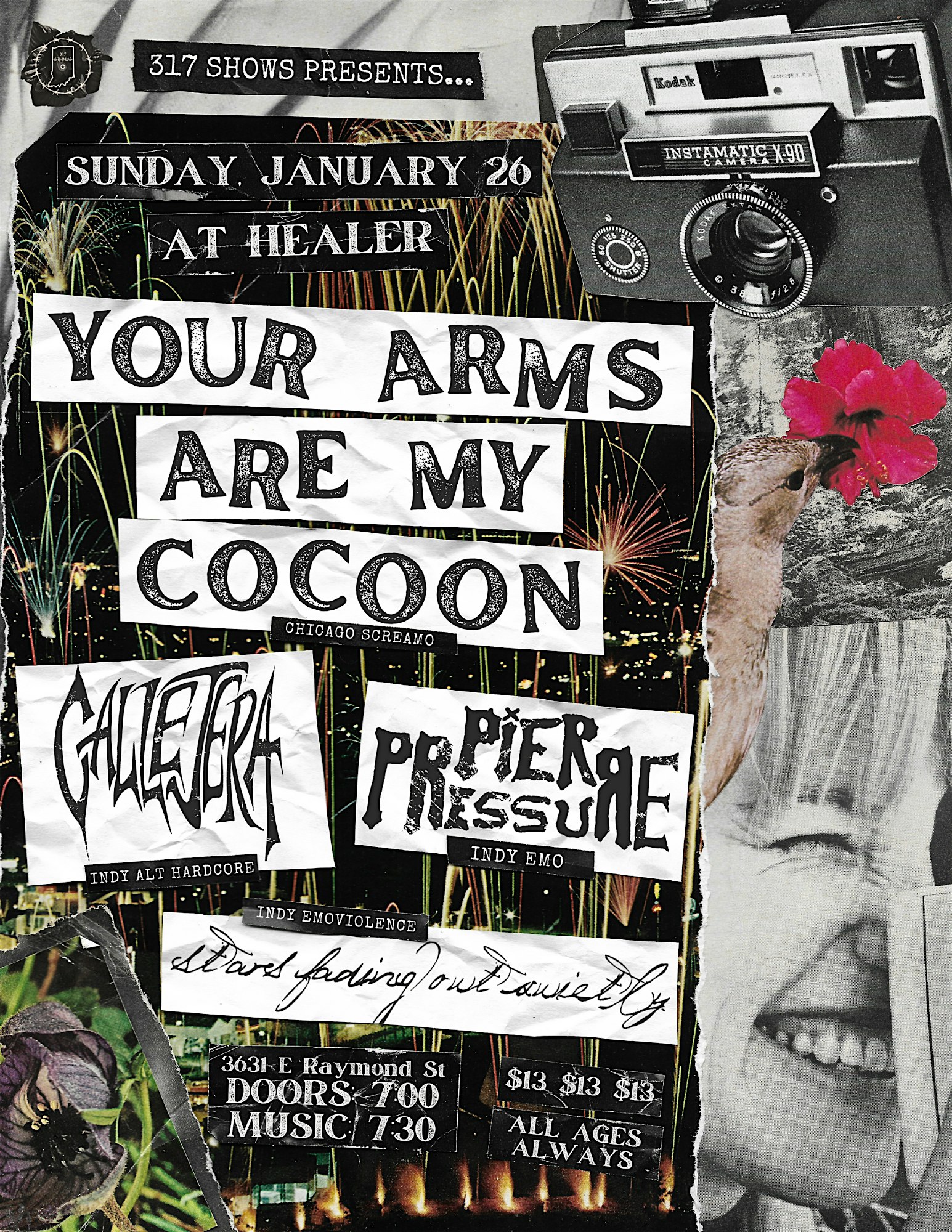 YOUR ARMS ARE MY COCOON / CALLEJERA / PIER PRESSURE / STARSFADINGOUTQUIETLY – Indianapolis, IN