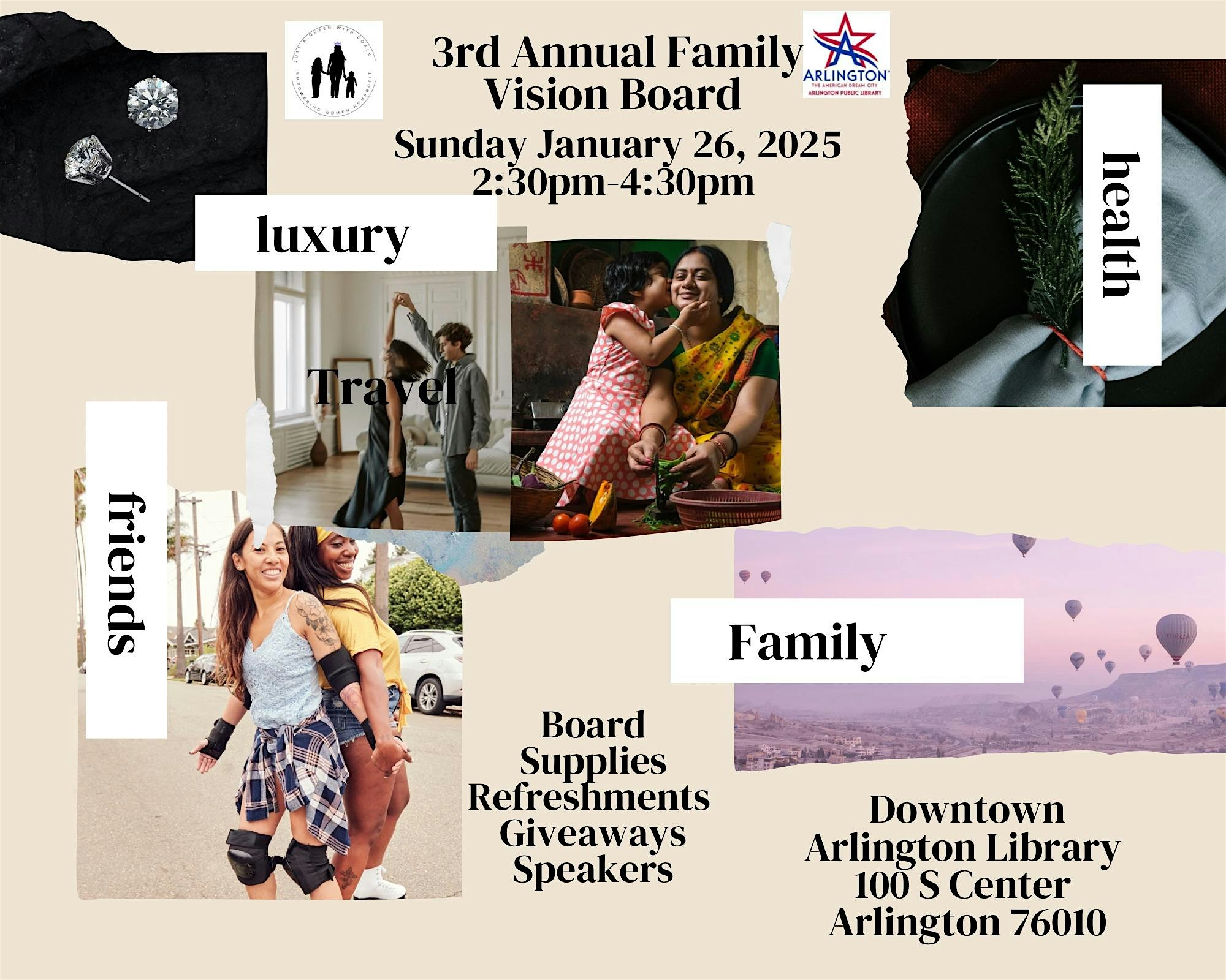 3rd Annual Family Vision Board Party – Arlington, TX