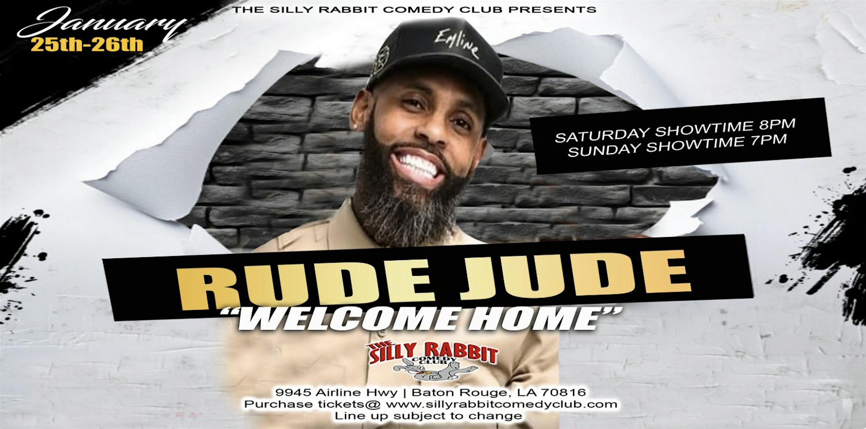 The Silly Rabbit Comedy Club Presents: Rude Jude – Baton Rouge, LA