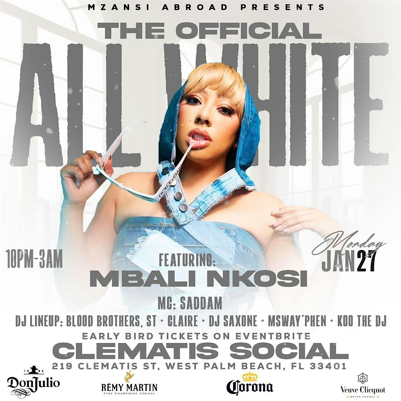 ALL WHITE PARTY MBALI NKOSI LIVE IN USA – West Palm Beach, FL