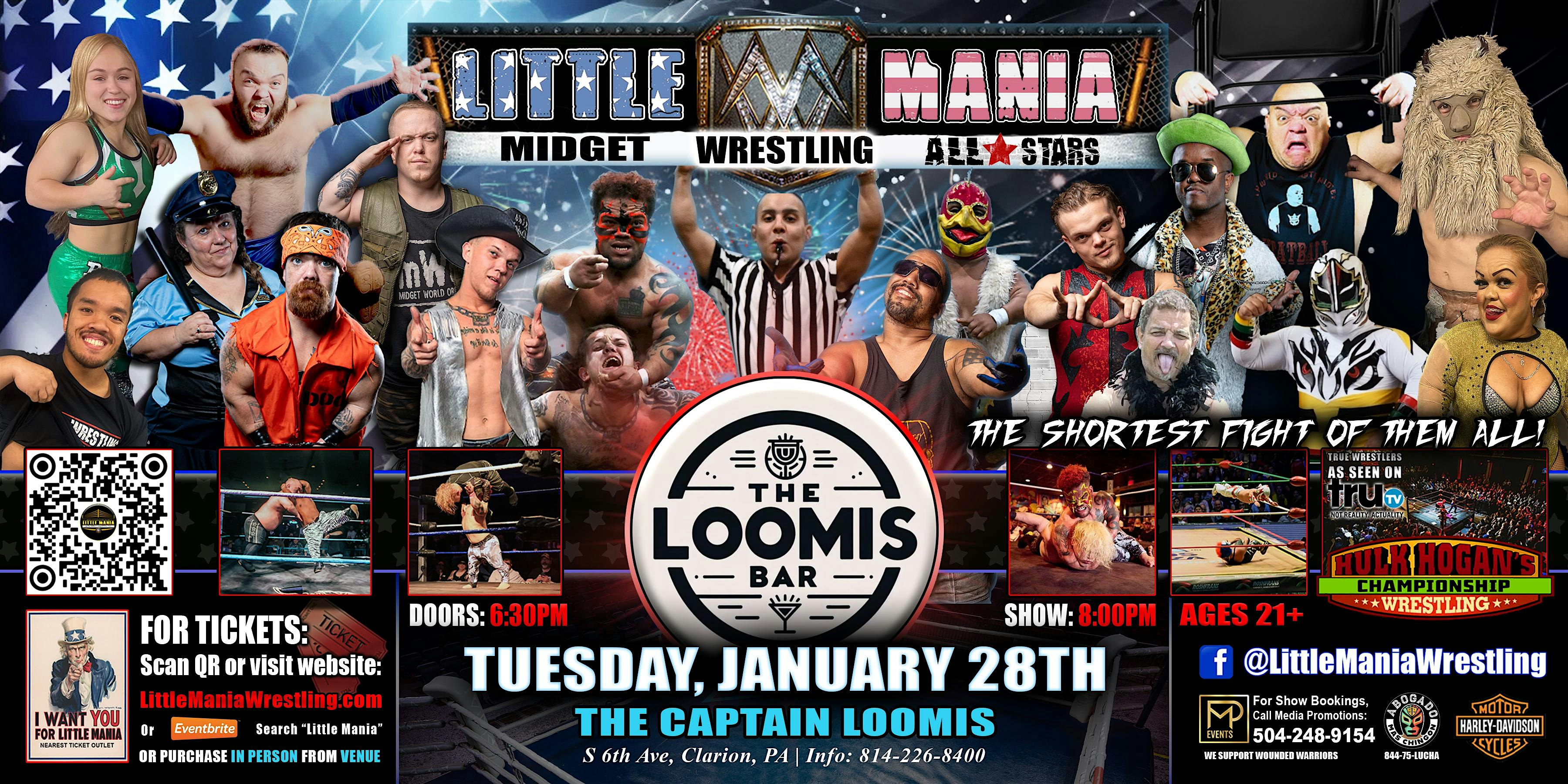 Clarion, PA – Little Mania Midget Wrestling @ The Captain Loomis – Clarion, PA