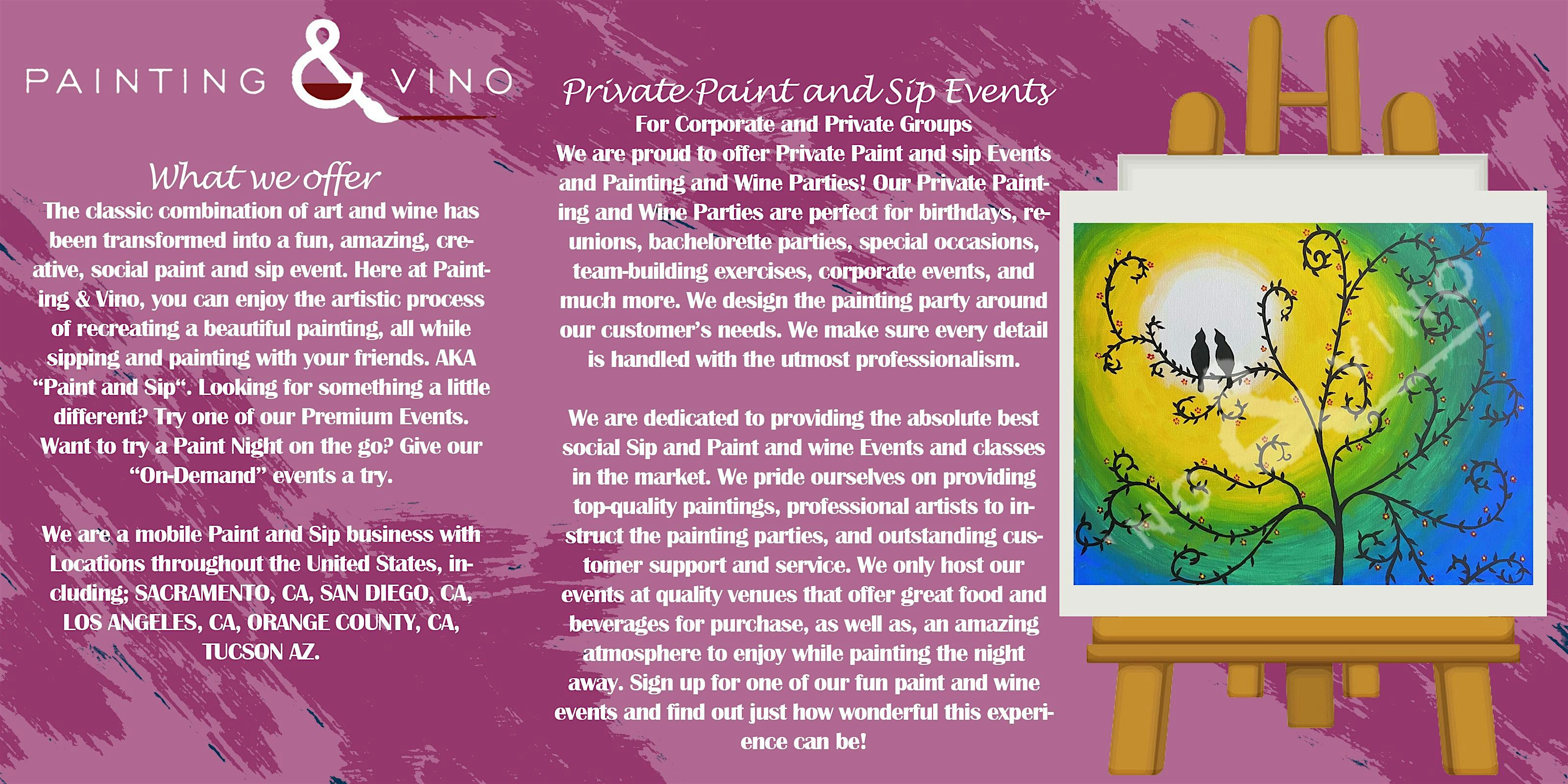 Paint and Sip  Two Love Birds in the Sunlight – Norco, CA