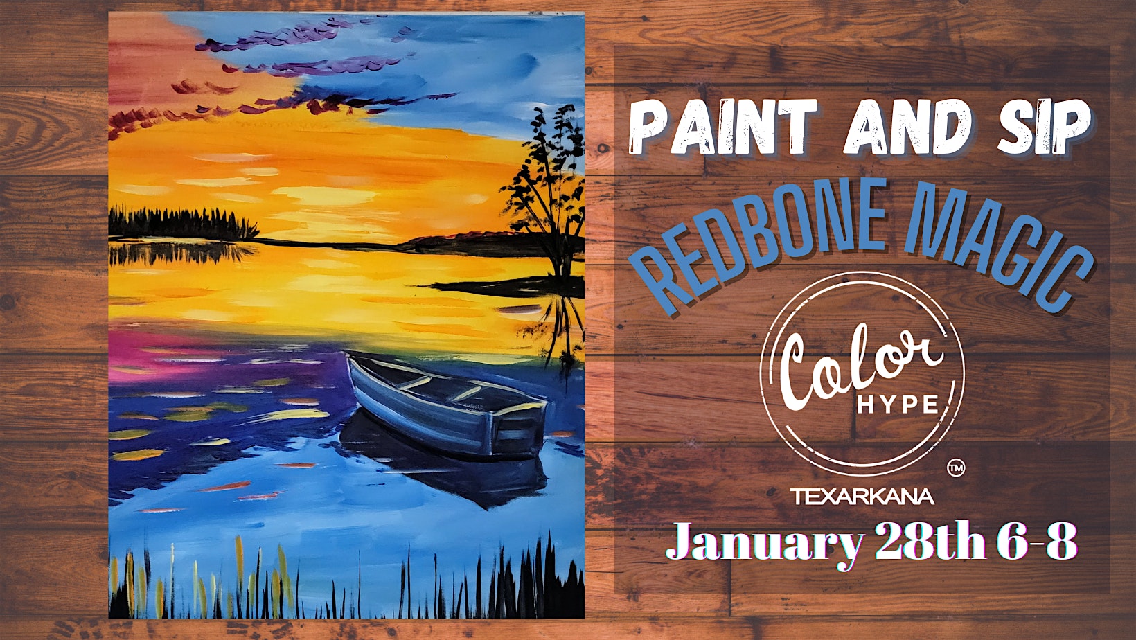 “Serene Waters” Paint and Sip with ColorHype TXK at Redbone Magic – Texarkana, TX