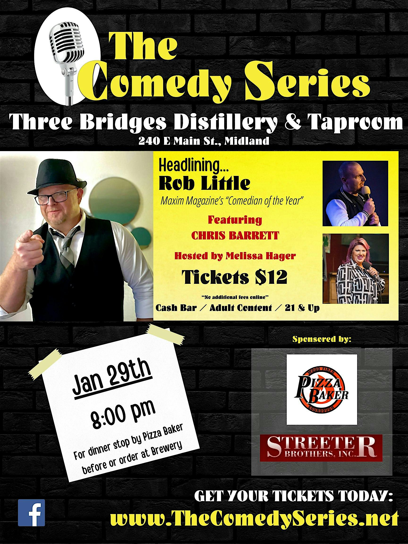 Comedy Show -Three Bridges Distillery & Taproom- Midland – Midland, MI