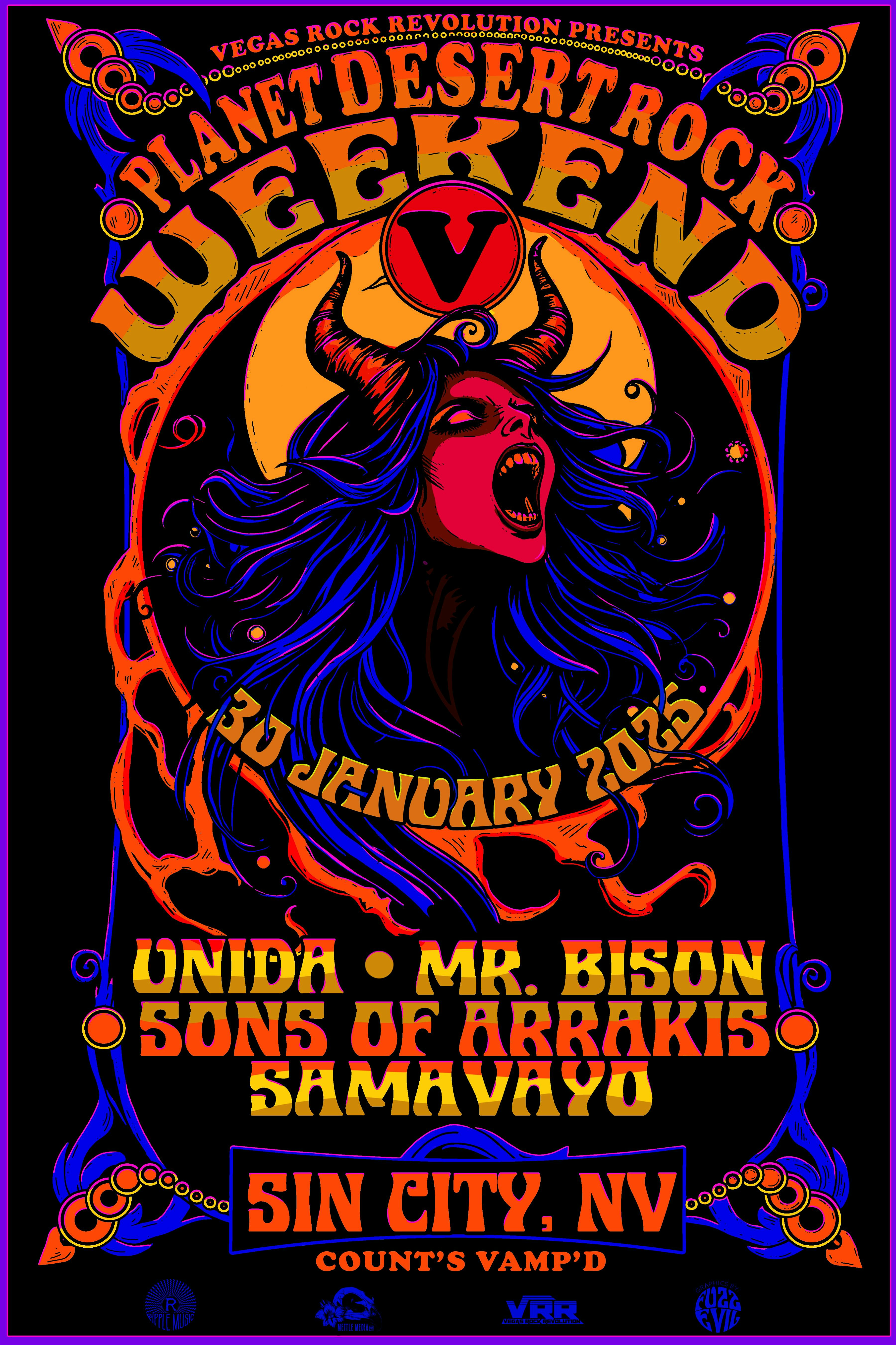 Planet Desert Rock V Night 1 – Unida/Mr. Bison/ Sons of Arrakis/ Samavayo – Las Vegas, NV