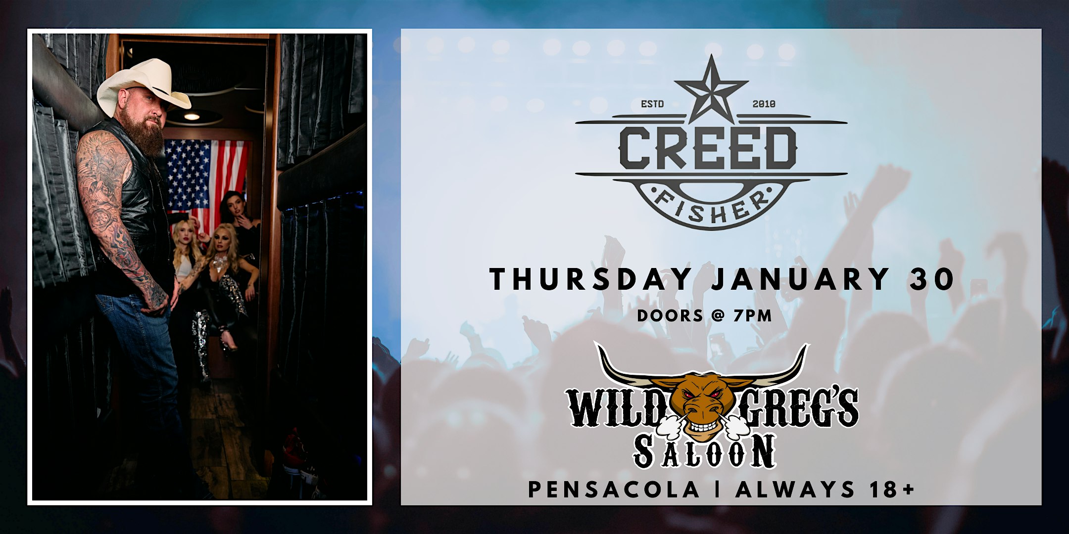 Creed Fisher Live in Pensacola (18+) – Pensacola, FL