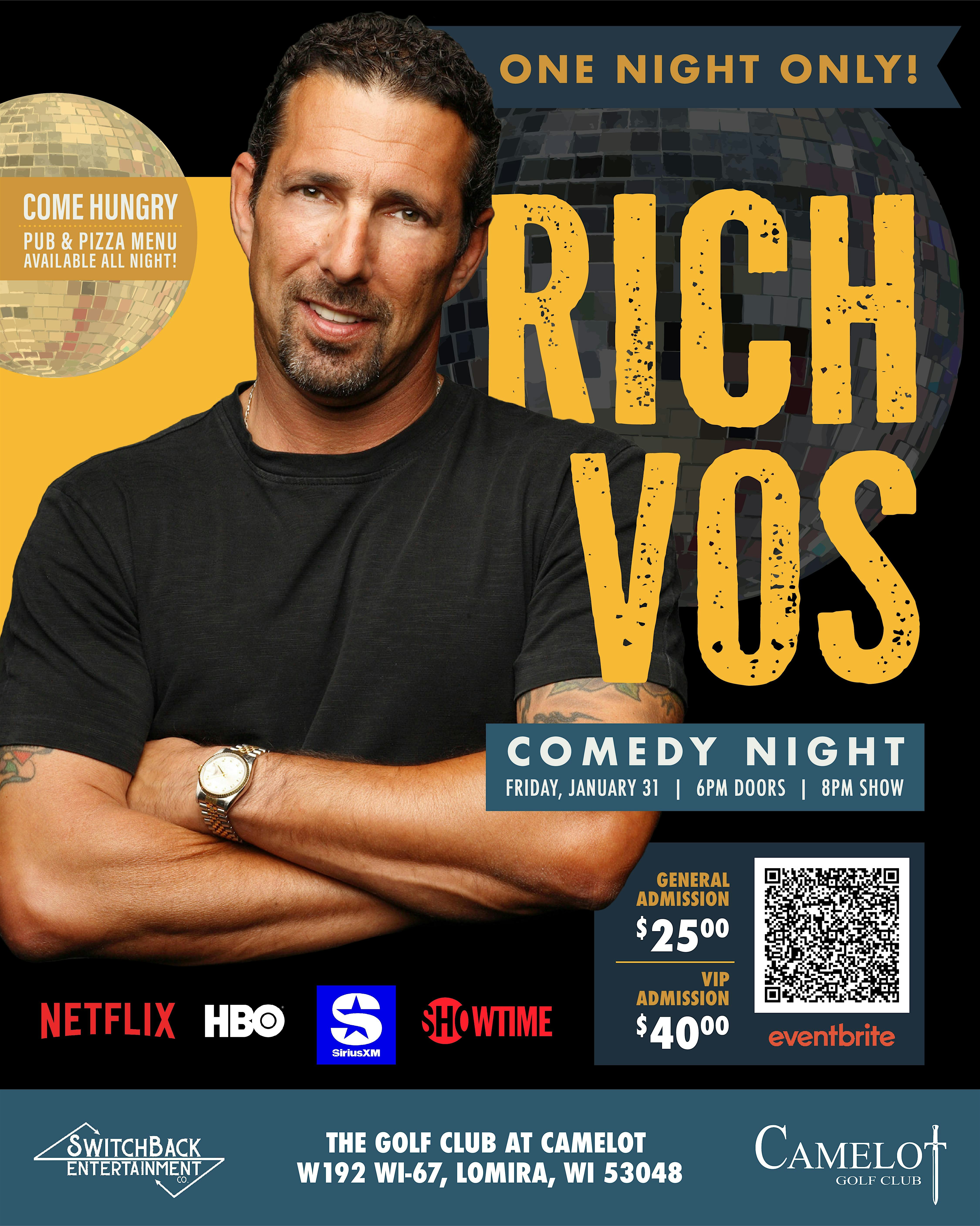 Rich Vos: A Night of Gasps and Laughs at Camelot Golf Club! – Lomira, WI