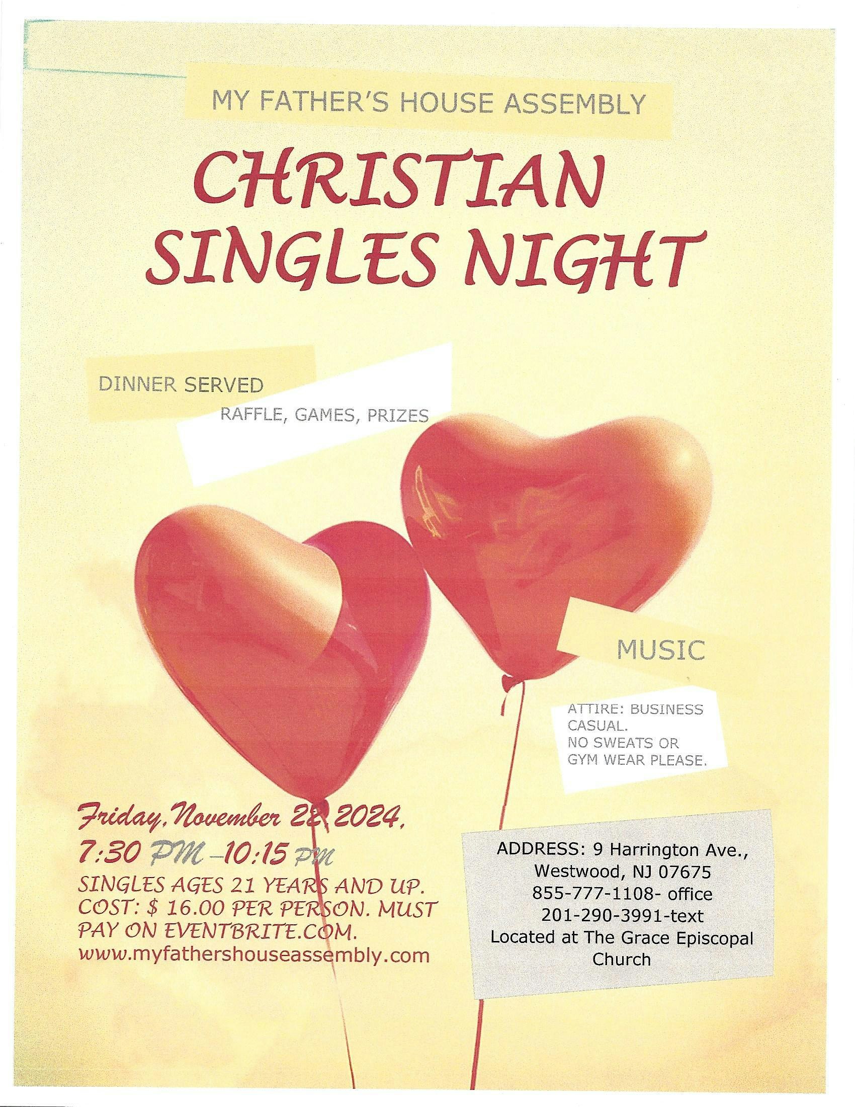 My Father’s House Assembly Christian Singles Night Event – Westwood, NJ