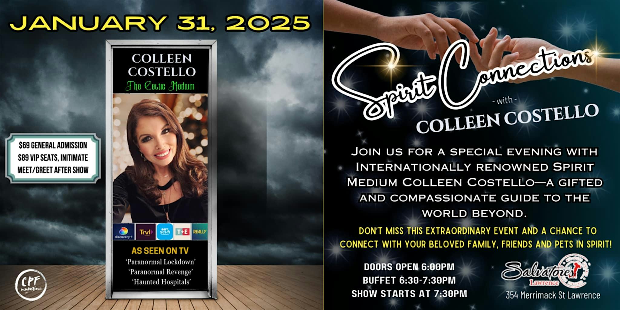 Spirit Connections with The Celtic Medium Colleen Costello Friday 1/31 – Lawrence, MA