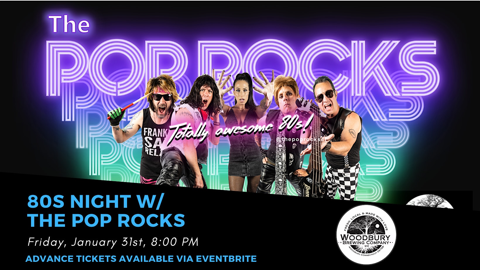 80s Night with The Pop Rocks at the Woodbury Brewing Company – Woodbury, CT