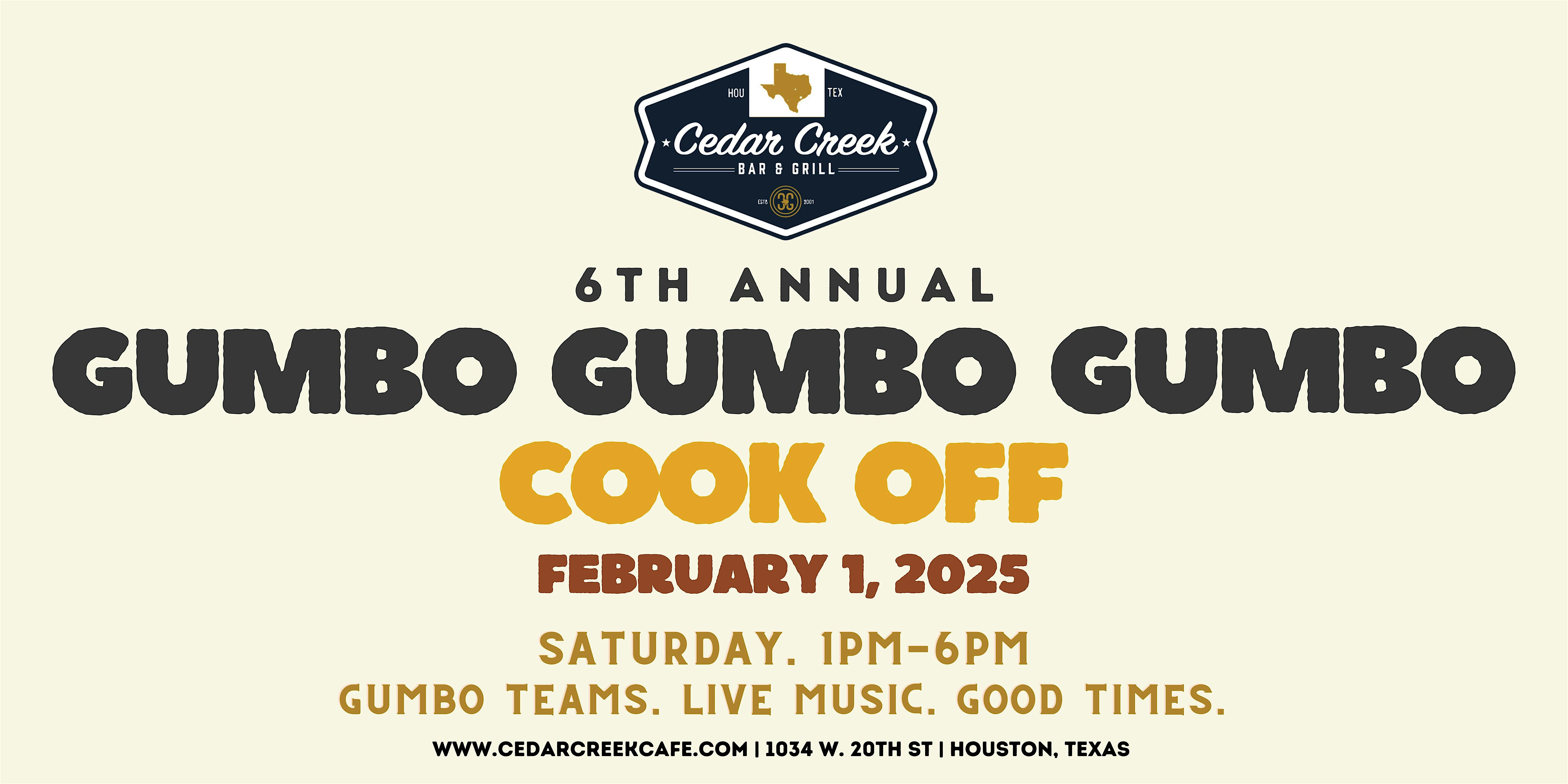 Cedar Creek’s 6th Annual Gumbo Cook Off – Houston, TX