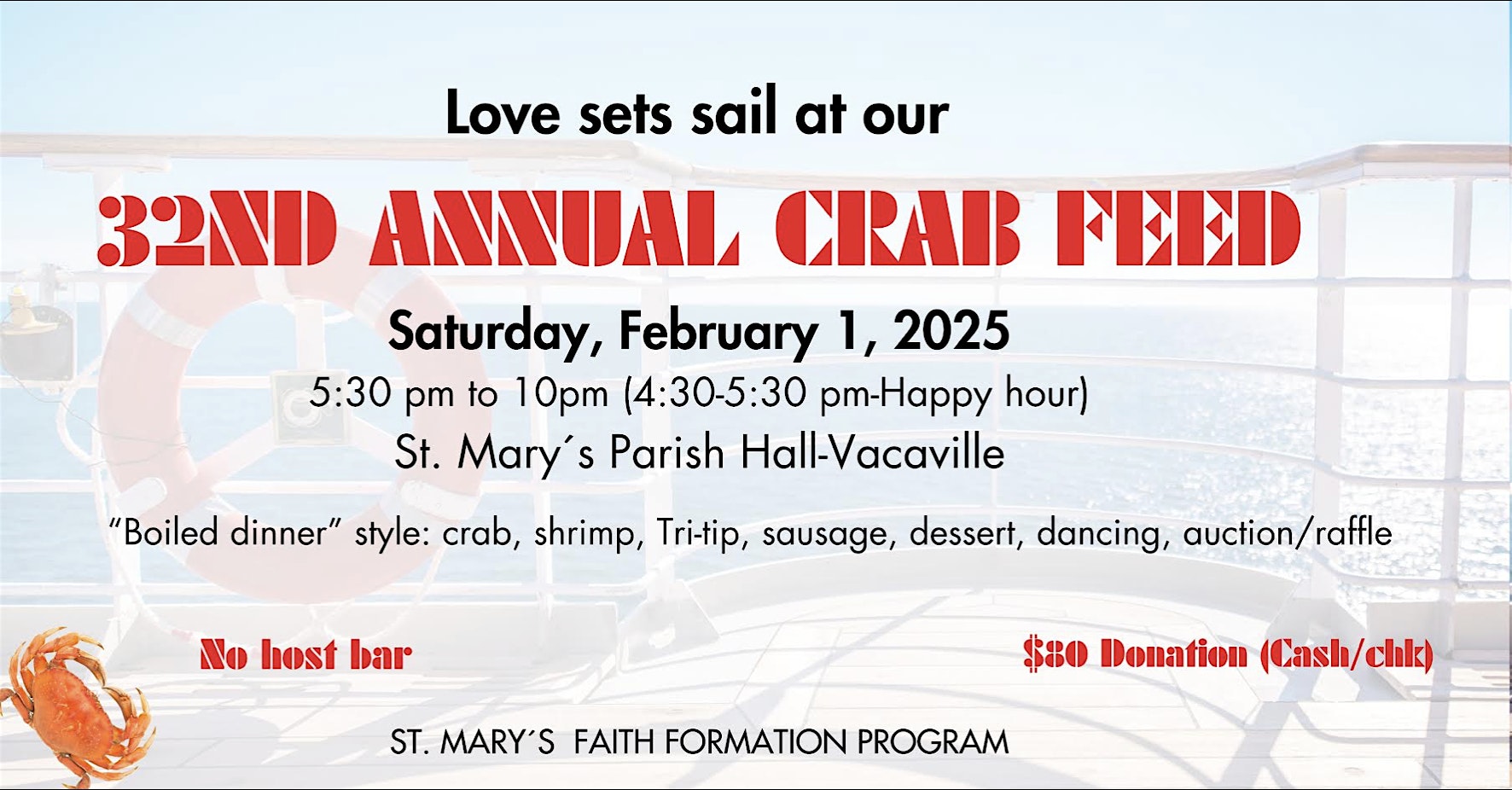 St. Mary’s 32nd Annual Crab Feed – Vacaville, CA