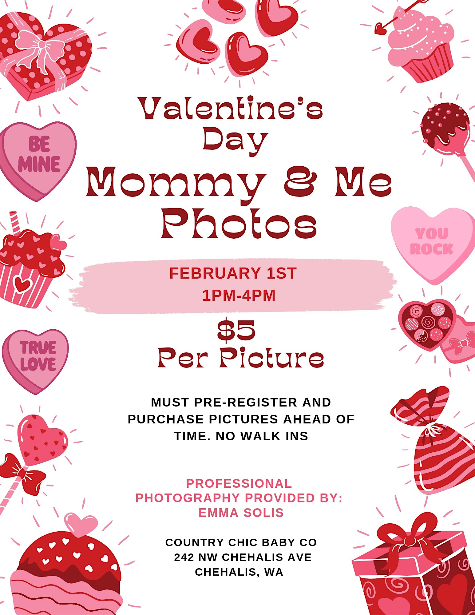 Mommy & Me Valentine’s Photos – Chehalis, WA