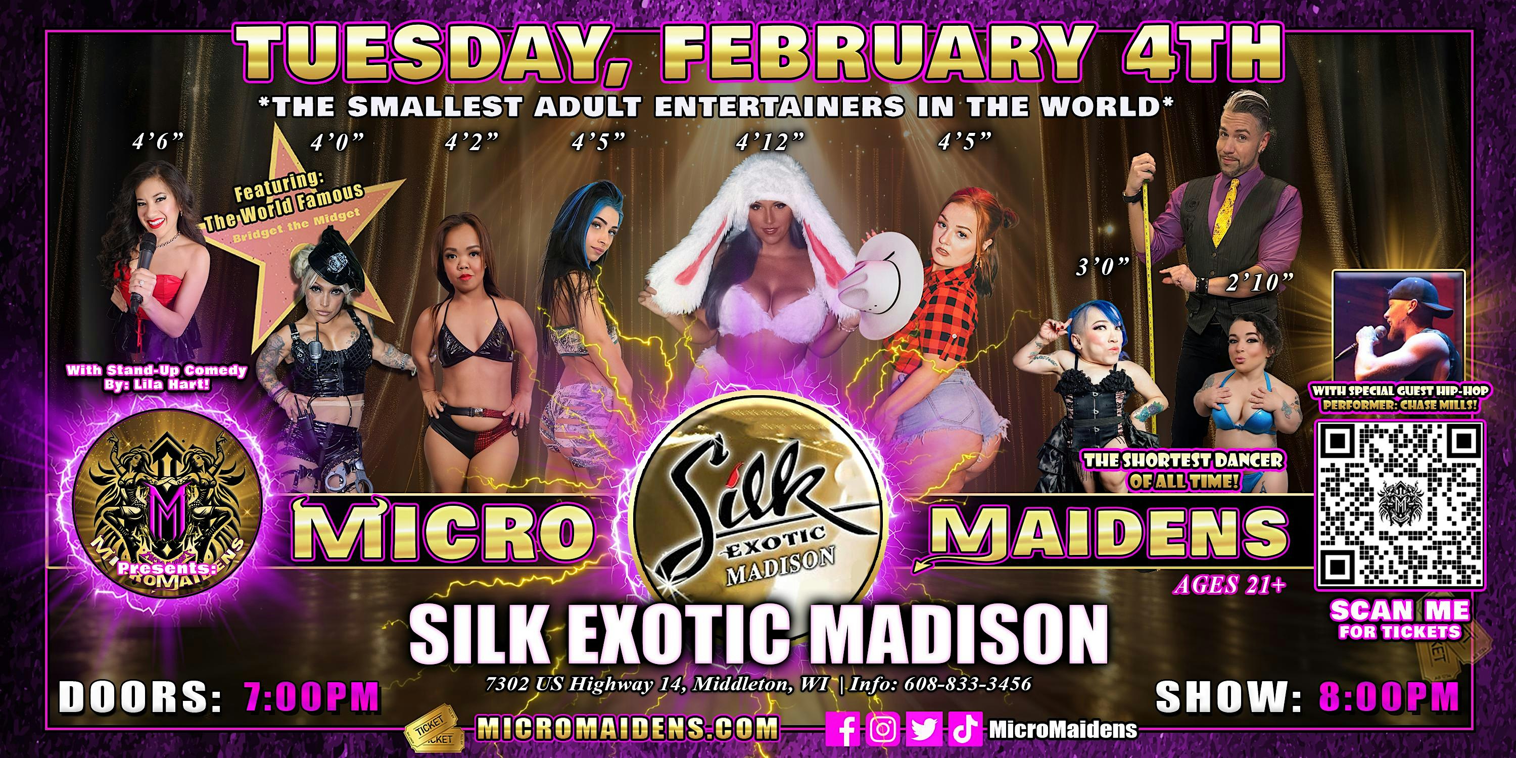 Madison, WI – Micro Maidens Dwarf Dancers @Silk Madison – Middleton, WI