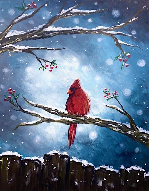 Winter Cardinal, a PAINT & SIP EVENT with Lisa – Berlin, NH