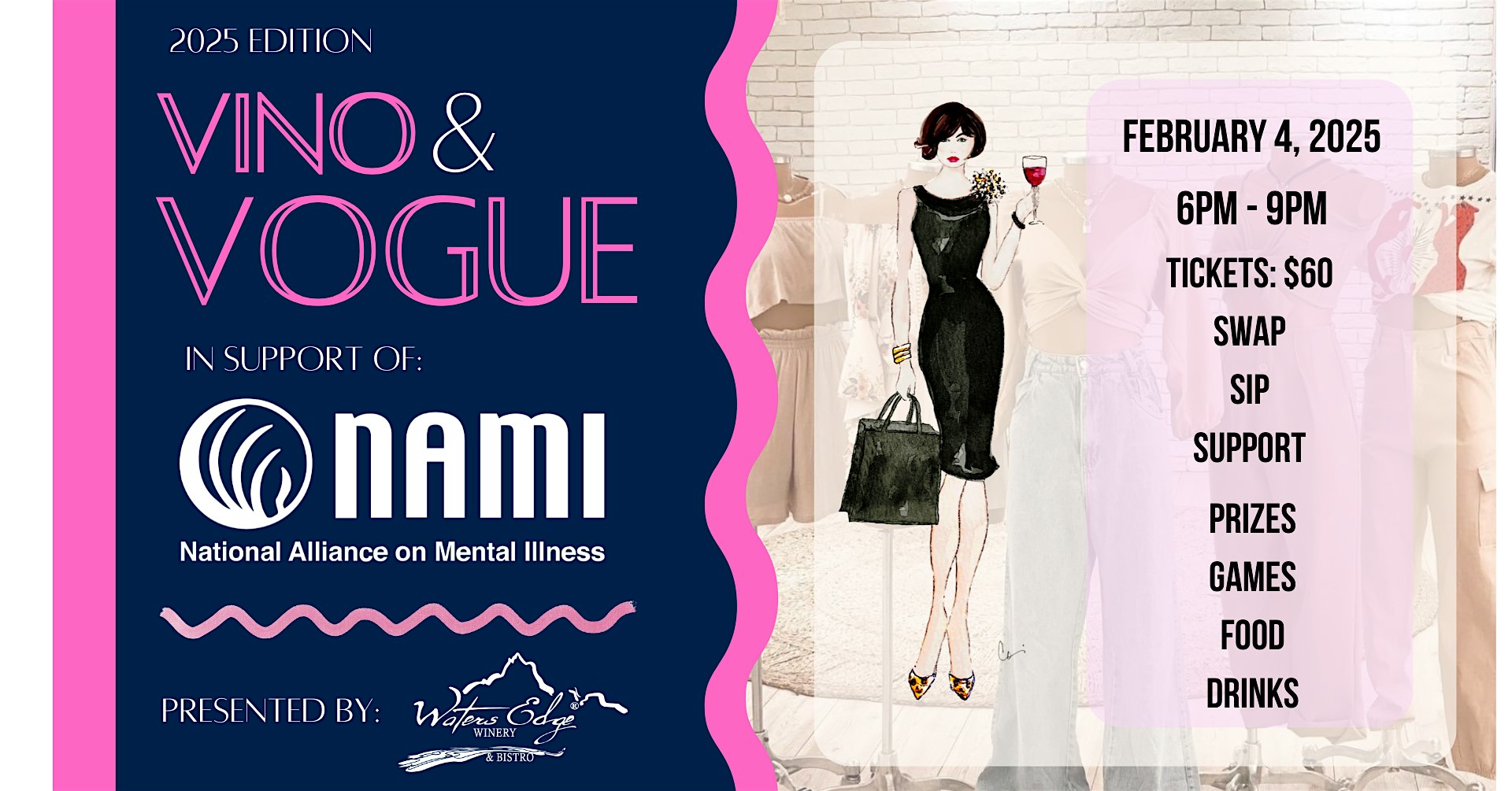 Vino & Vogue Fashion Swap for a Cause….at Waters Edge Winery & Bistro – Kalispell, MT