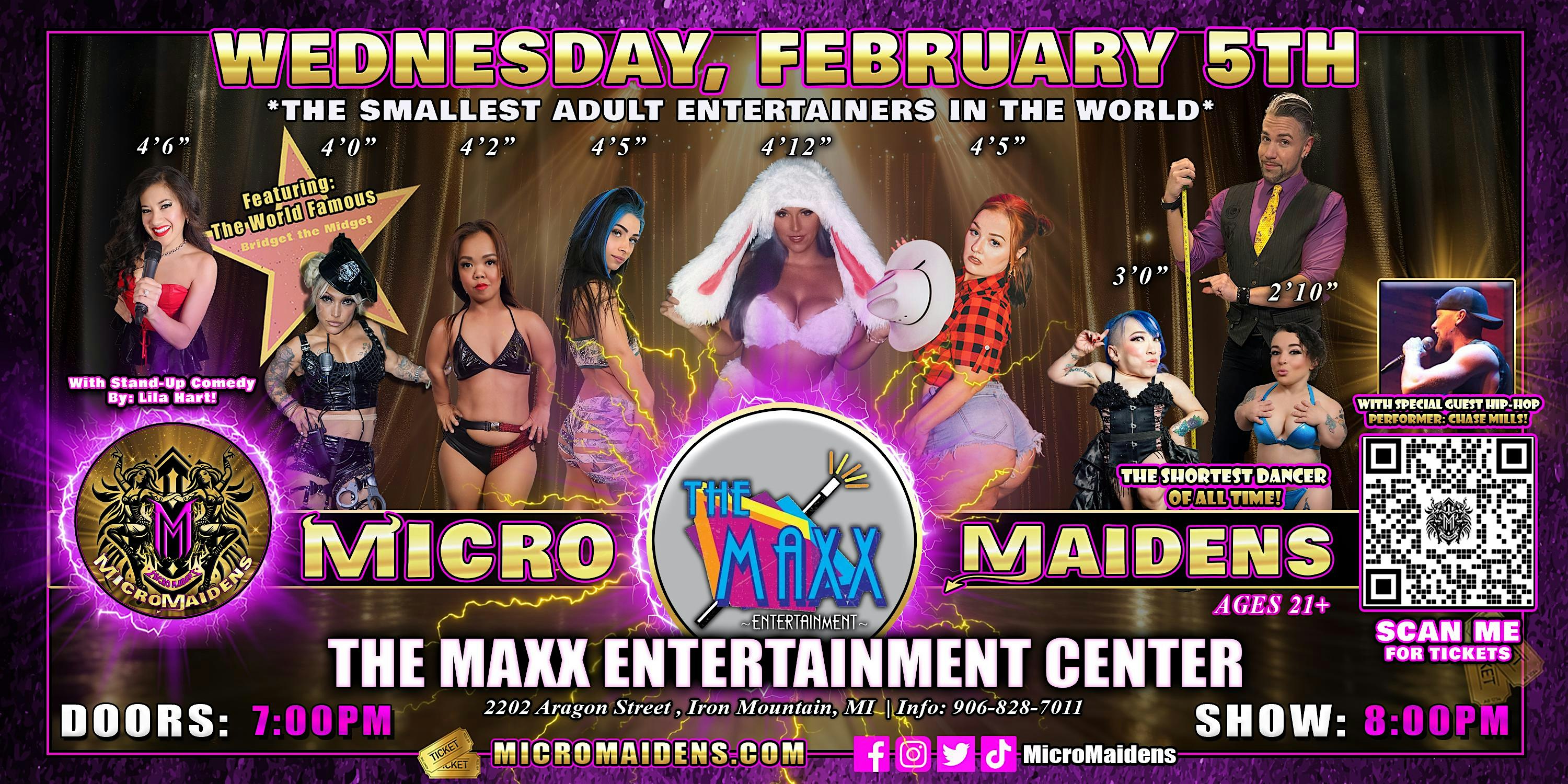 Iron Mountain, MI – Micro Maidens Dwarf Dancers @The Maxx Entertainment – Iron Mountain, MI