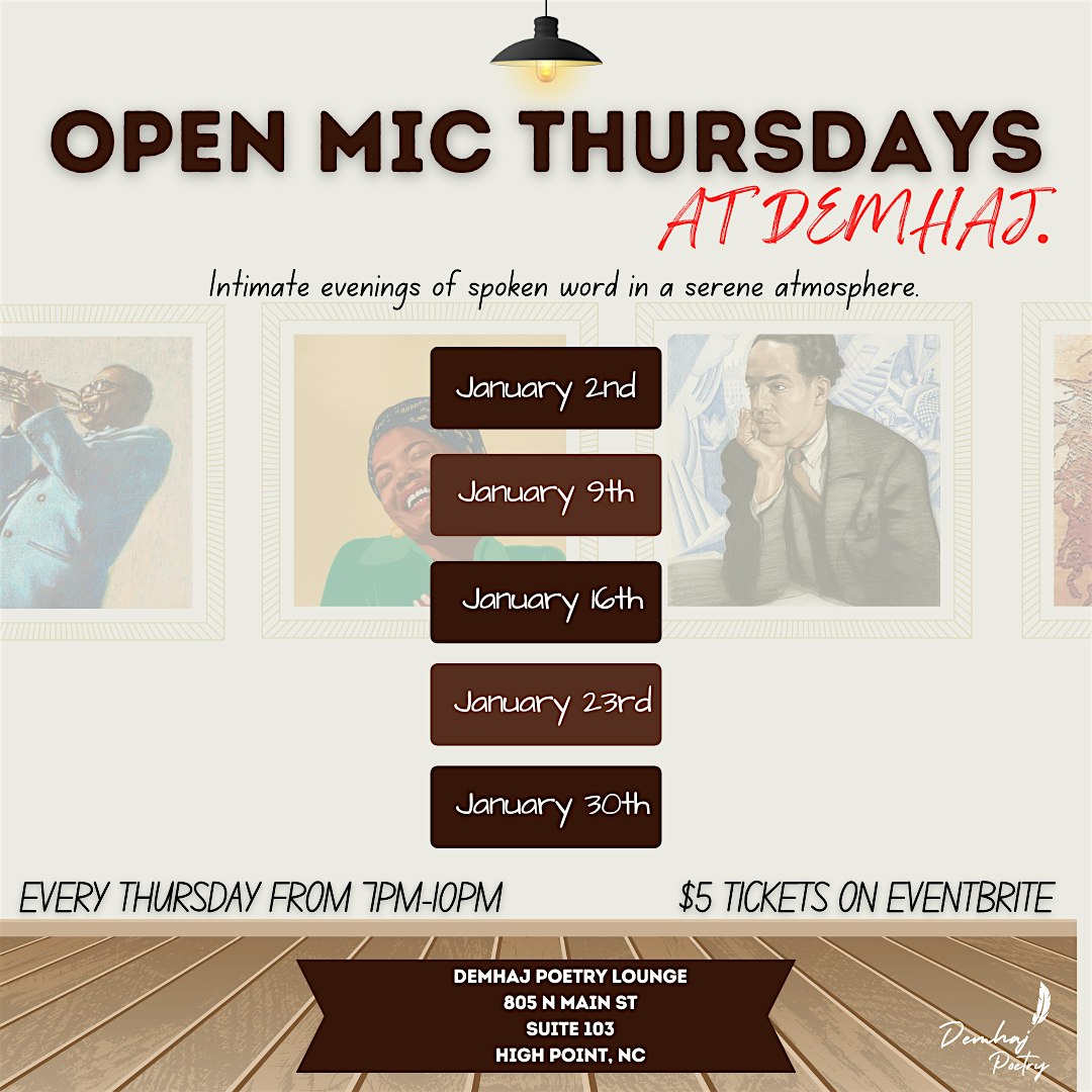 Open Mic Poetry Thursdays – High Point, NC