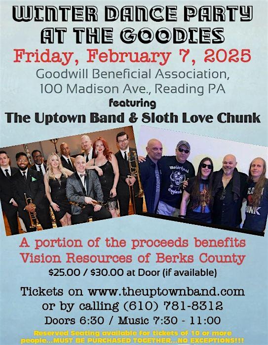 Winter Dance Party with The Uptown Band & Sloth Love Chunk – Reading, PA