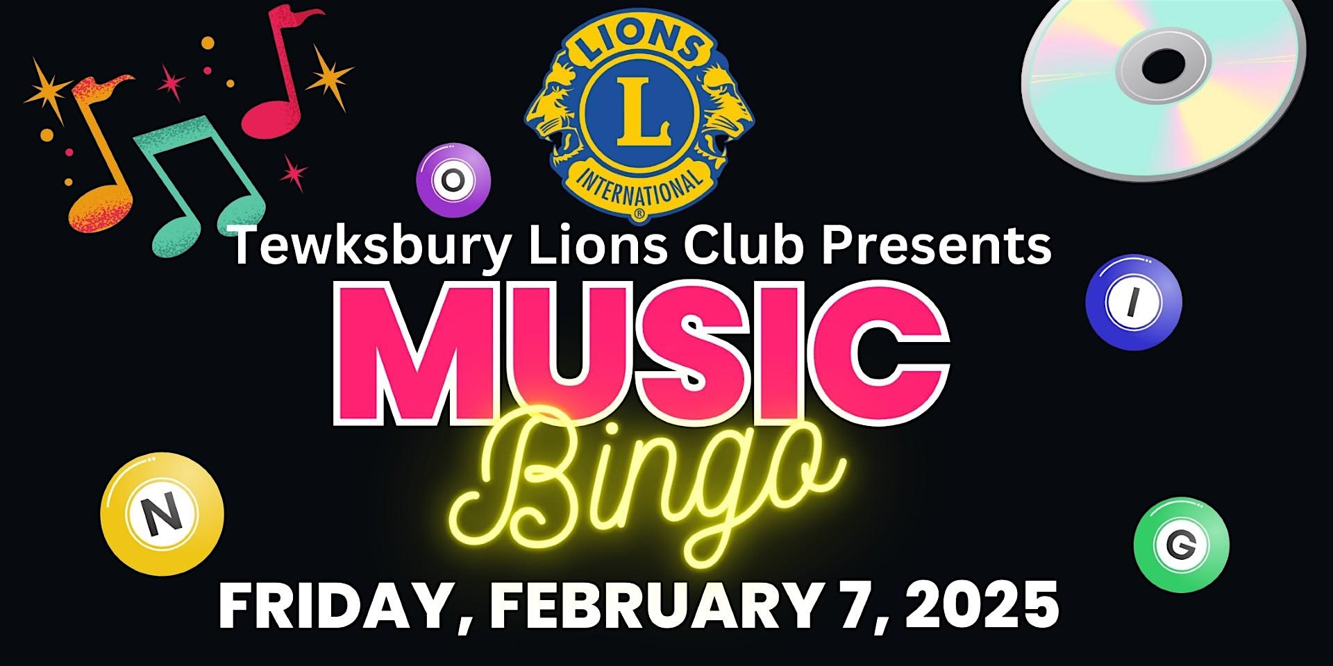 MUSIC BINGO 2025 – Tewksbury, MA