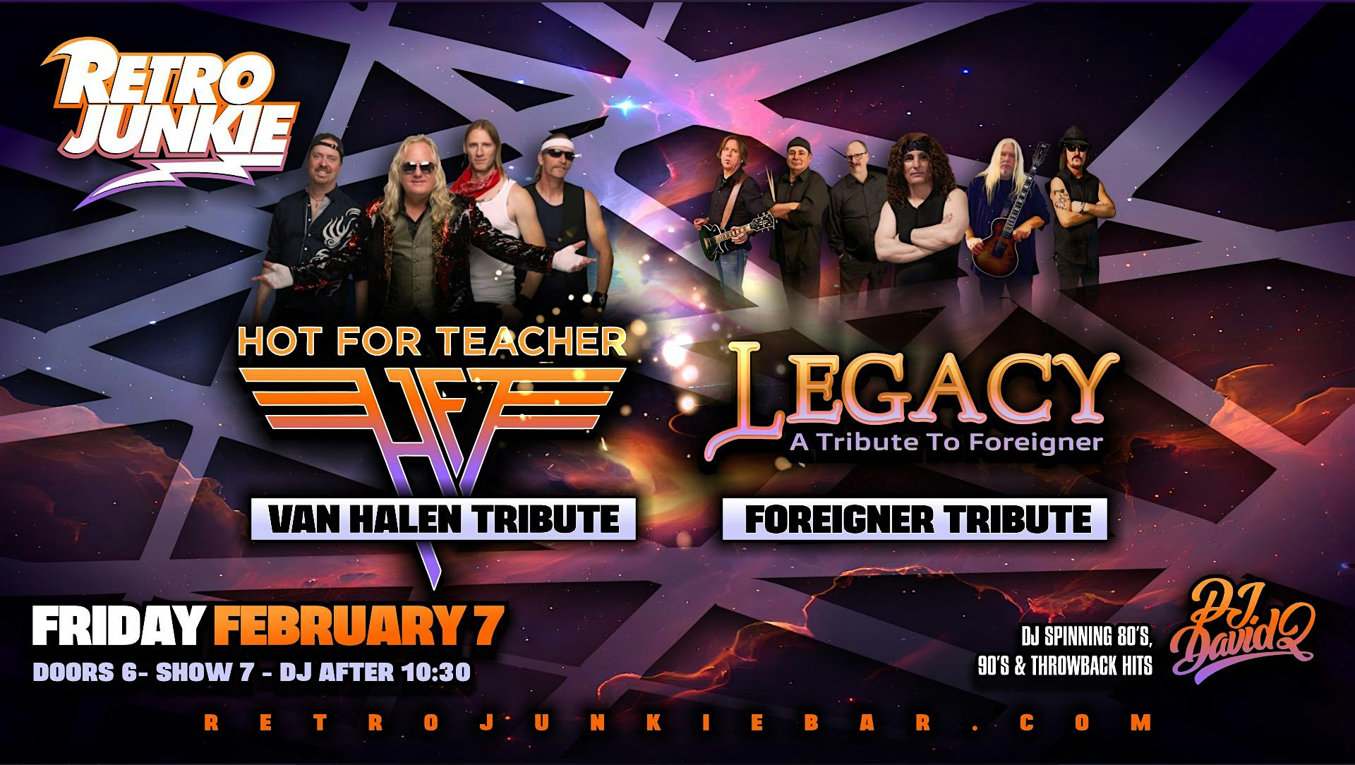 HOT FOR TEACHER (Van Halen Tribute) & LEGACY (Foreigner Tribute)…LIVE! – Walnut Creek, CA