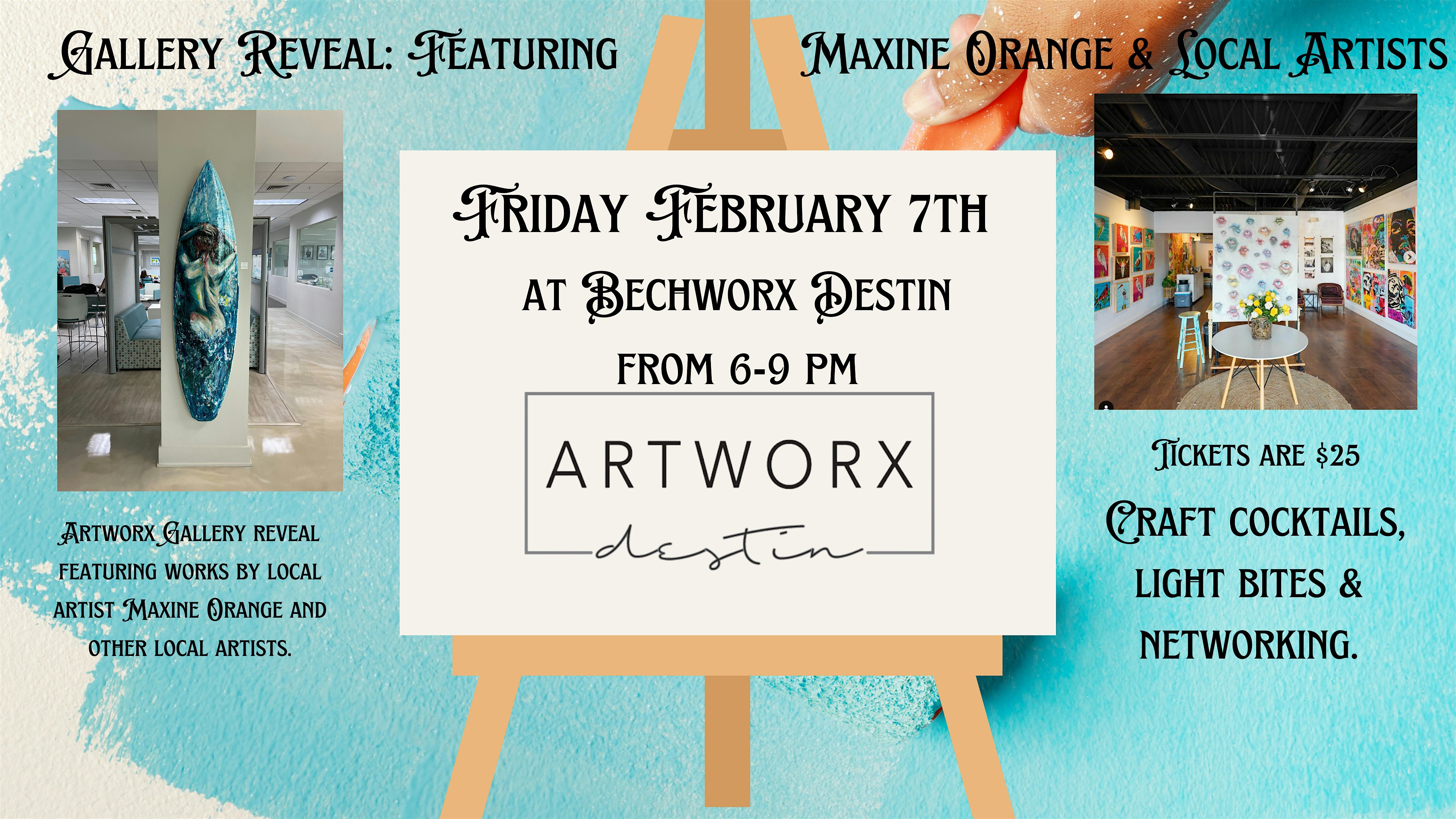 Artworx Gallery Reveal: Featuring Maxine Orange & Local Artists – Destin, FL