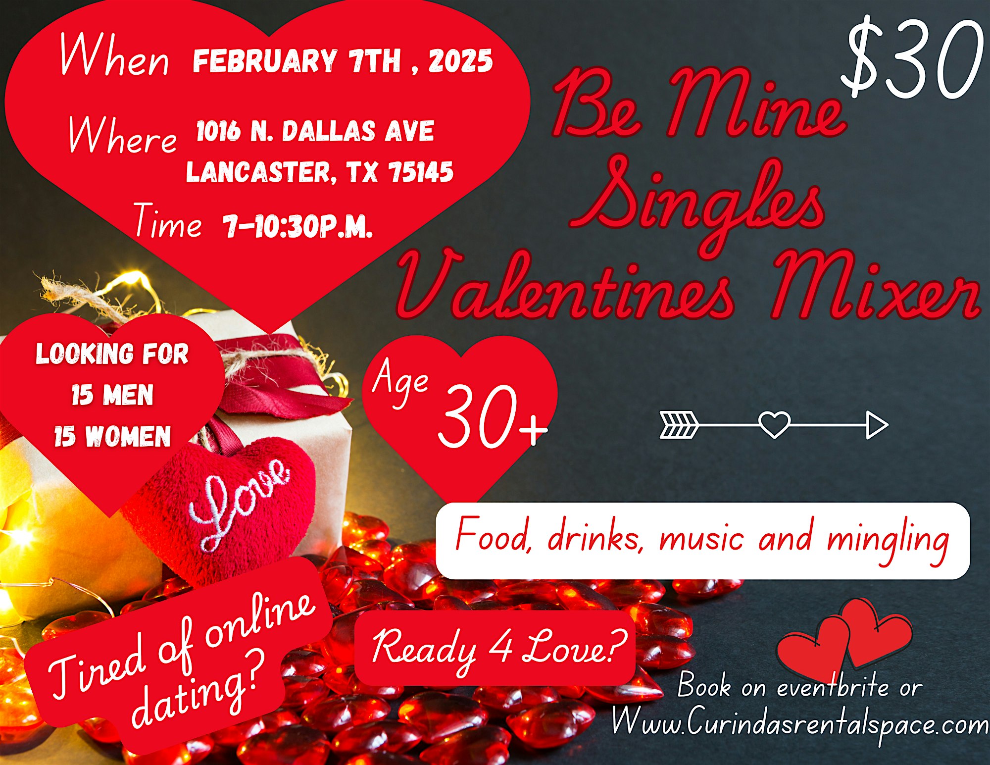 Be Mine Valentines Singles Mixer – Lancaster, TX