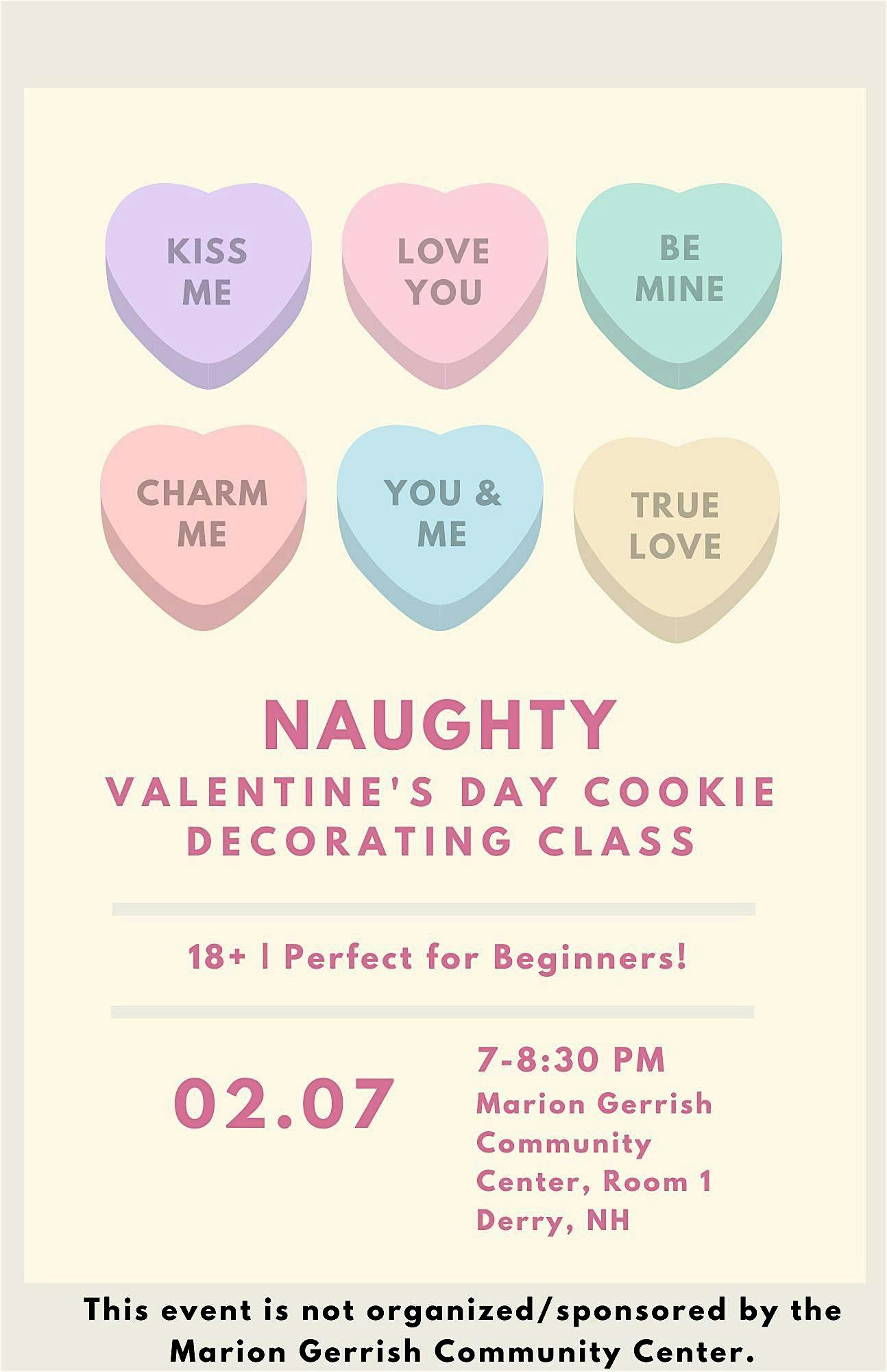 Naughty Valentine’s Day Cookie Workshop – Derry, NH