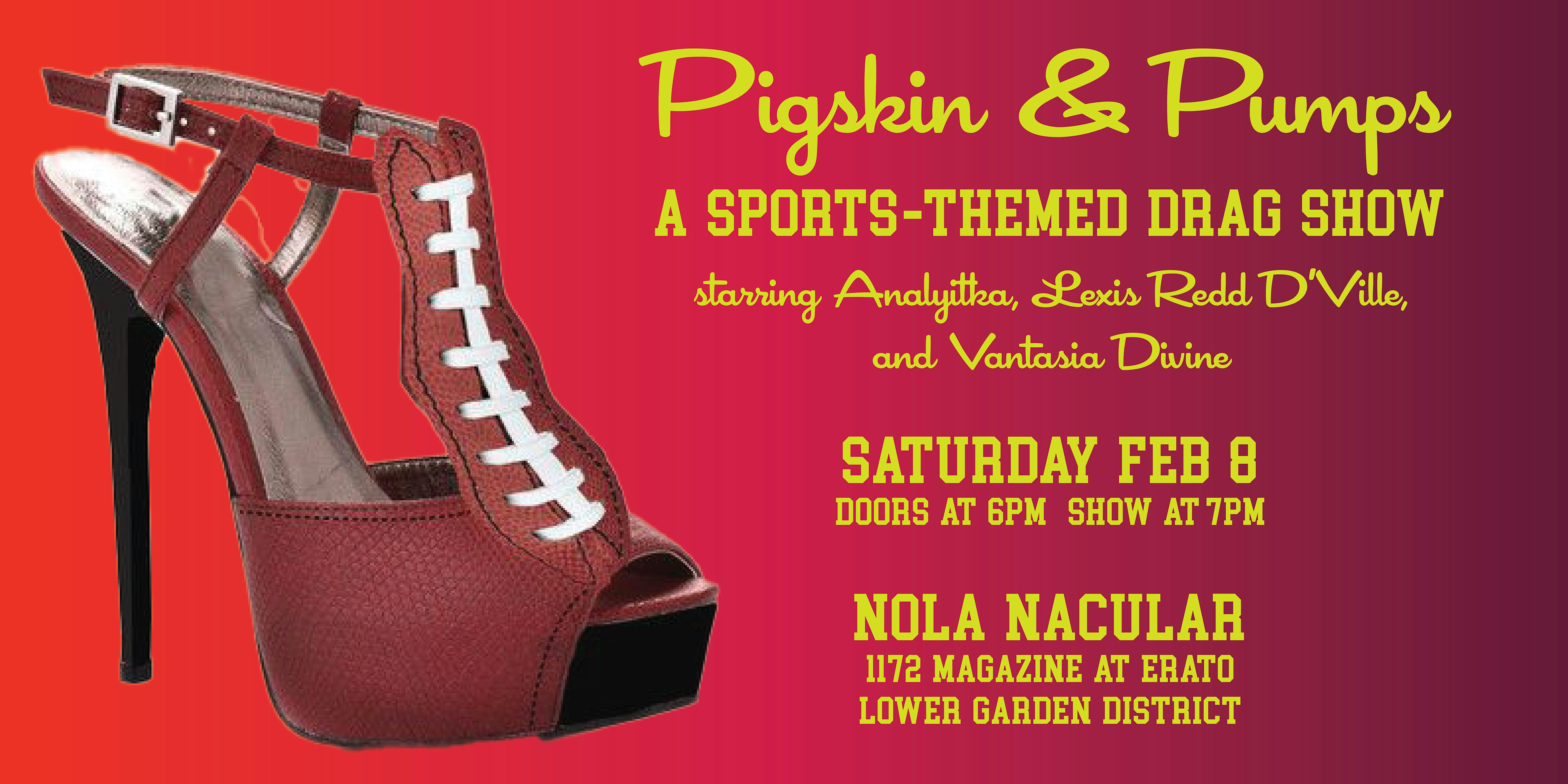 Pigskins & Pumps: a sports-themed drag show – New Orleans, LA