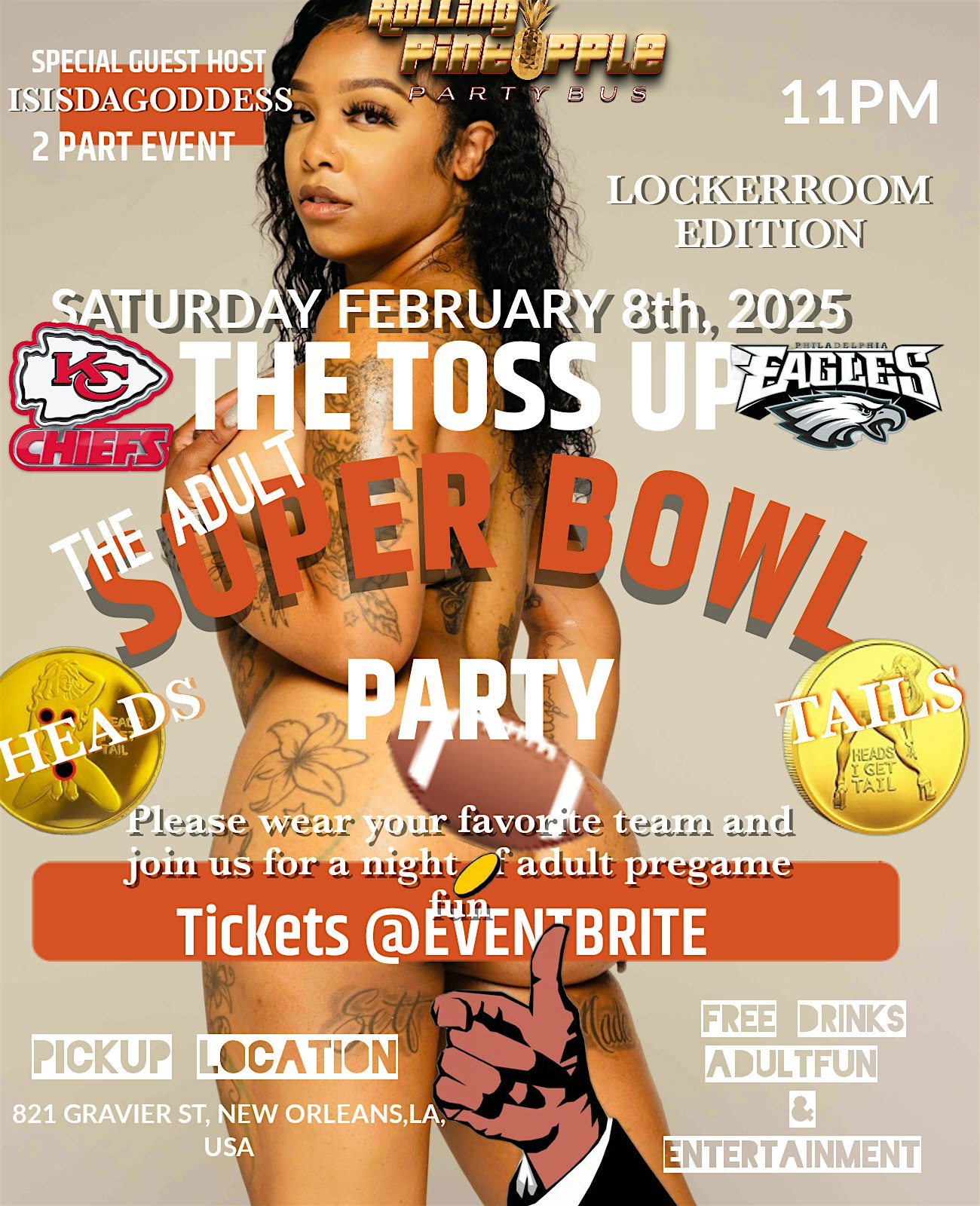 THE TOSS UP ADULT SUPERBOWL PARTY – New Orleans, LA