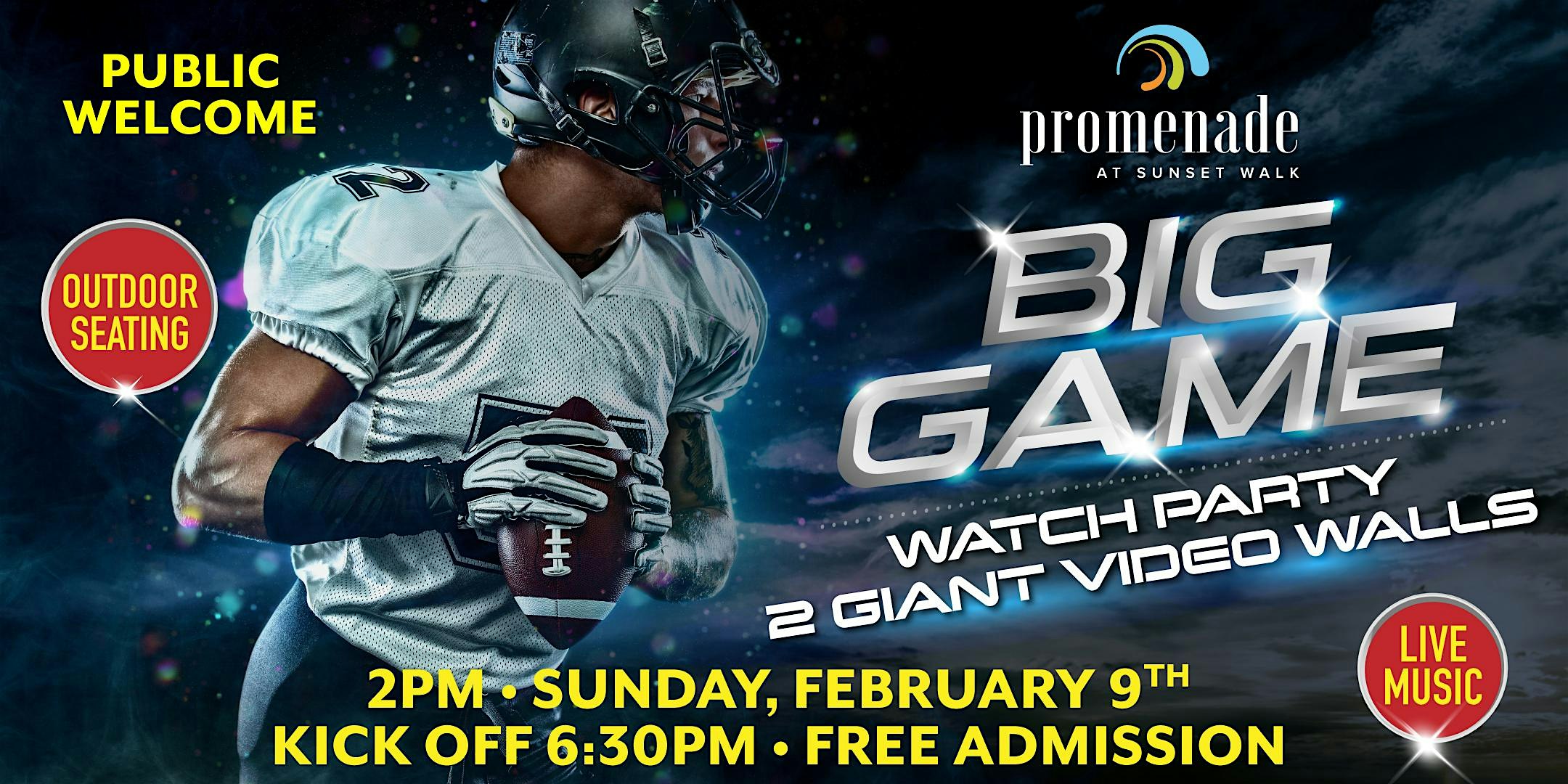 Join The Big Game Outdoor Watch Party at Promenade Sunset Walk – Kissimmee, FL