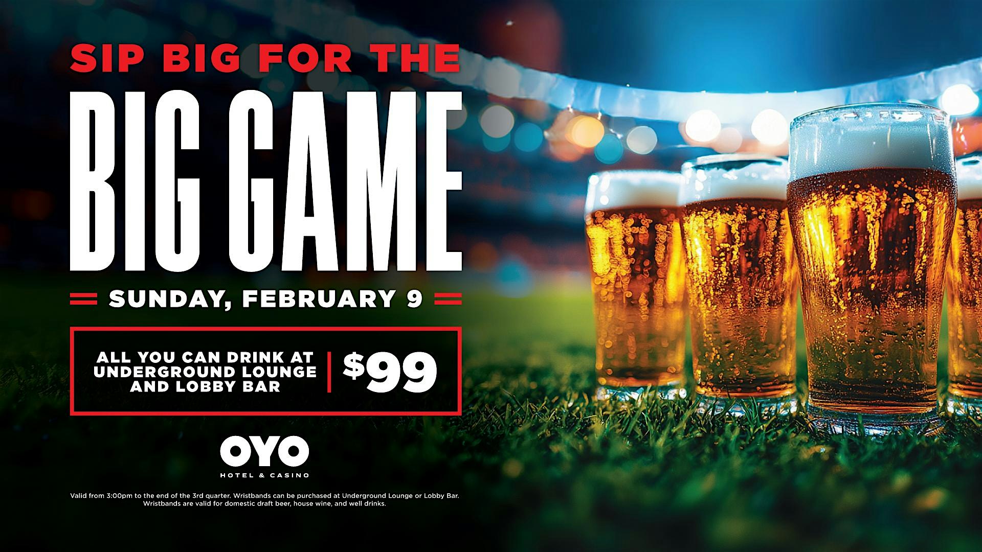 Big Game Bottomless Beverage Pass – Las Vegas, NV