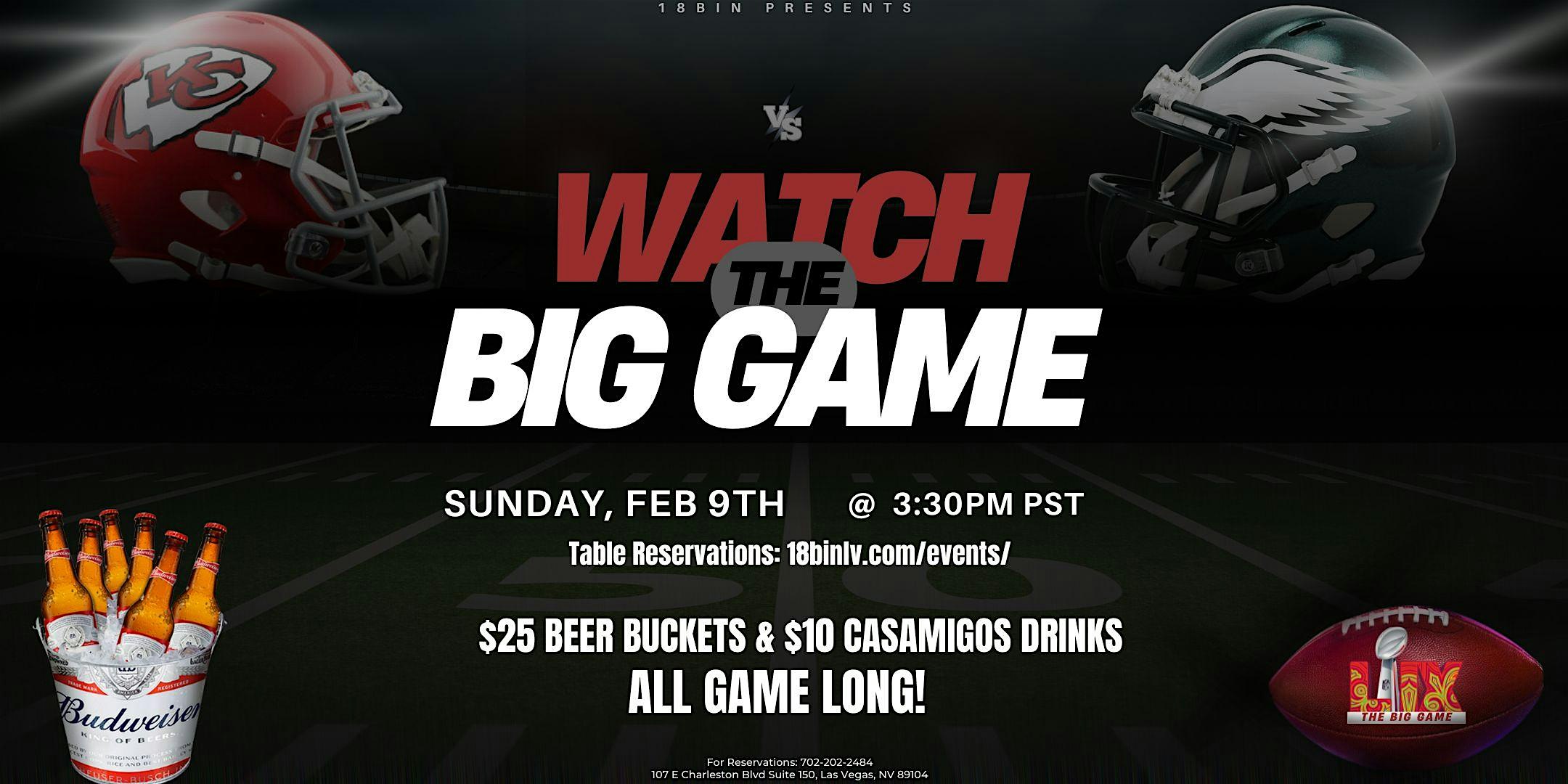 Superbowl Watch Party: Watch the Big Game at 18bin – Las Vegas, NV