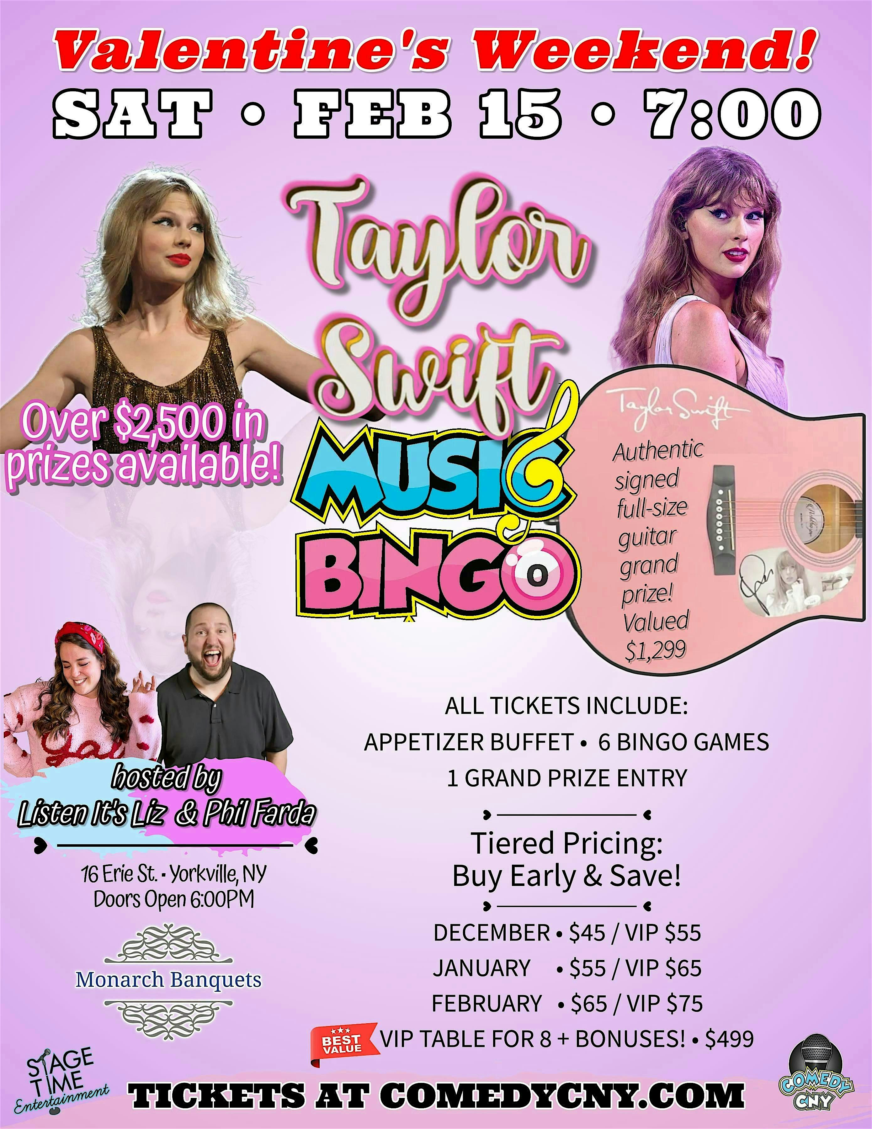 Taylor Swift Music Bingo Valentine’s Party – Yorkville, NY