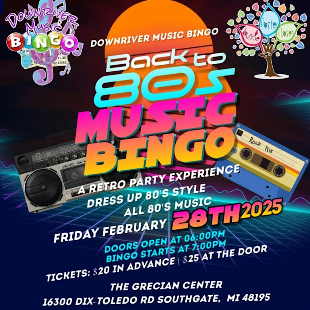 Back to the 80s Music Bingo – Southgate, MI