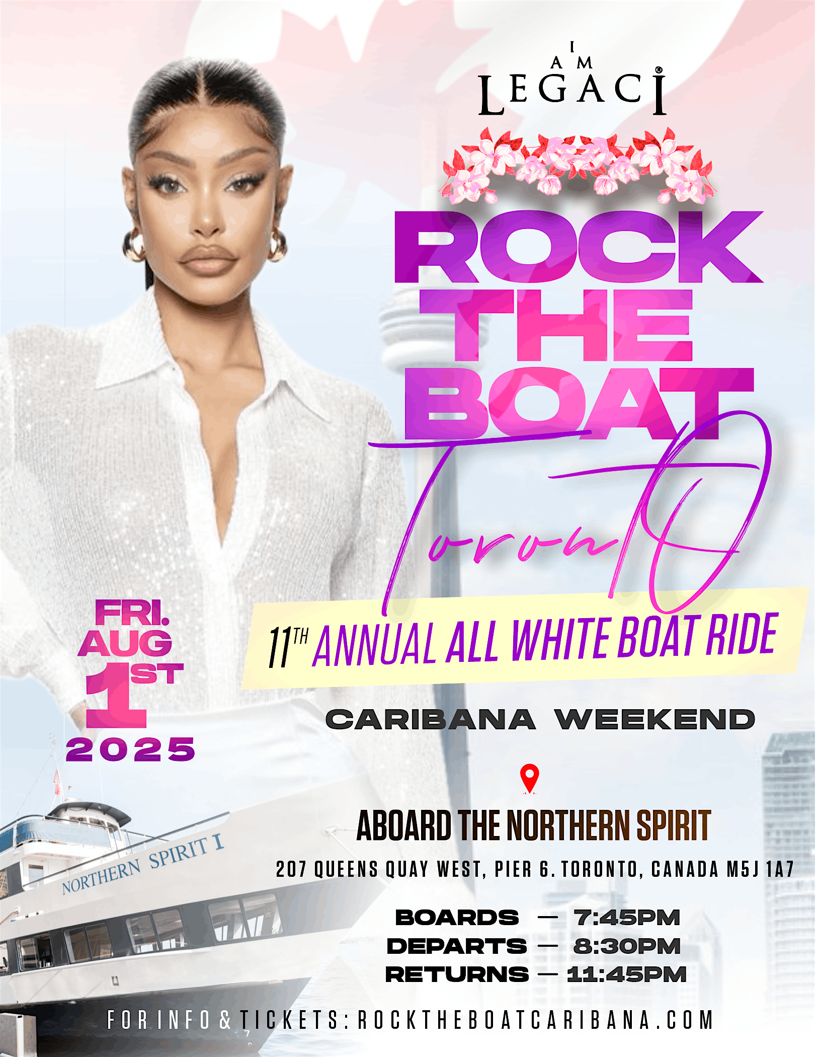 ROCK THE BOAT TORONTO 11th ANNUAL ALL WHITE BOAT PARTY  CARIBANA 2025 – Toronto, Canada