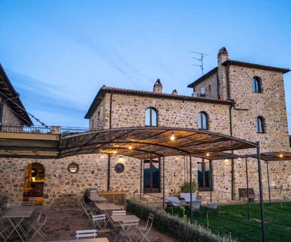 Aperitif on the Terrace of Podere Montale at Sunset – Tuscany, Italy